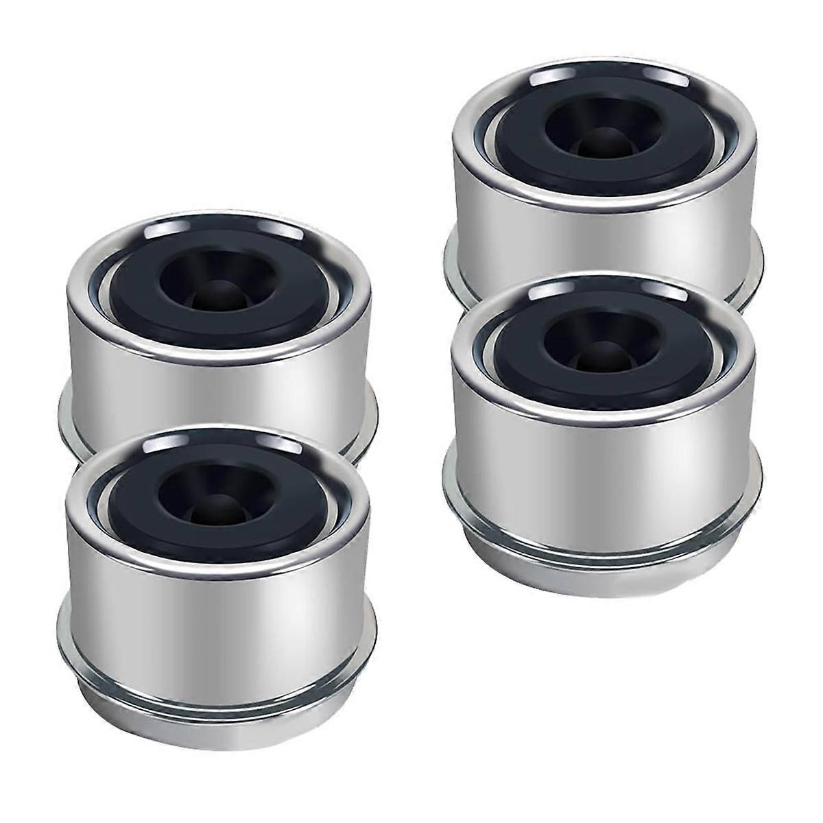 1.98inch Trailer Hub Caps 4PCS with Rubber Plugs & Installation Tool Snug-Fit, Rust- Bearing Dust C