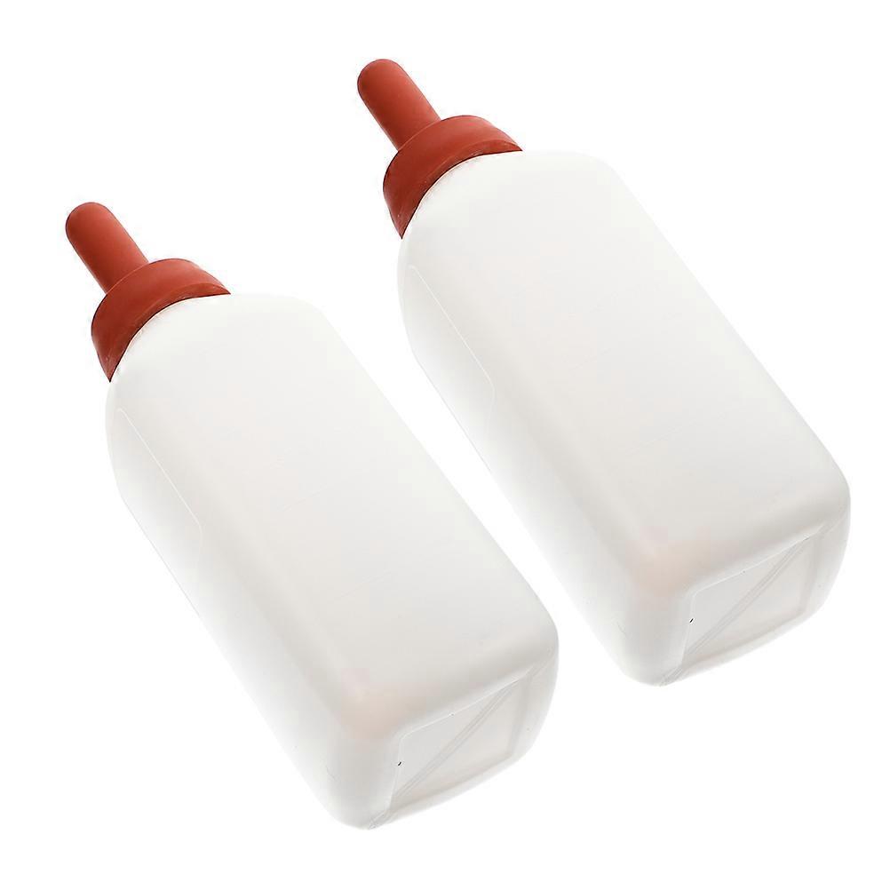 2pcs Goat Milk Feeder Bottle Vertical Calf Feeding Device with Soft Nipple, Durable Animal Nursing Supplies for Newborn Lambs and Goats, Small Farm