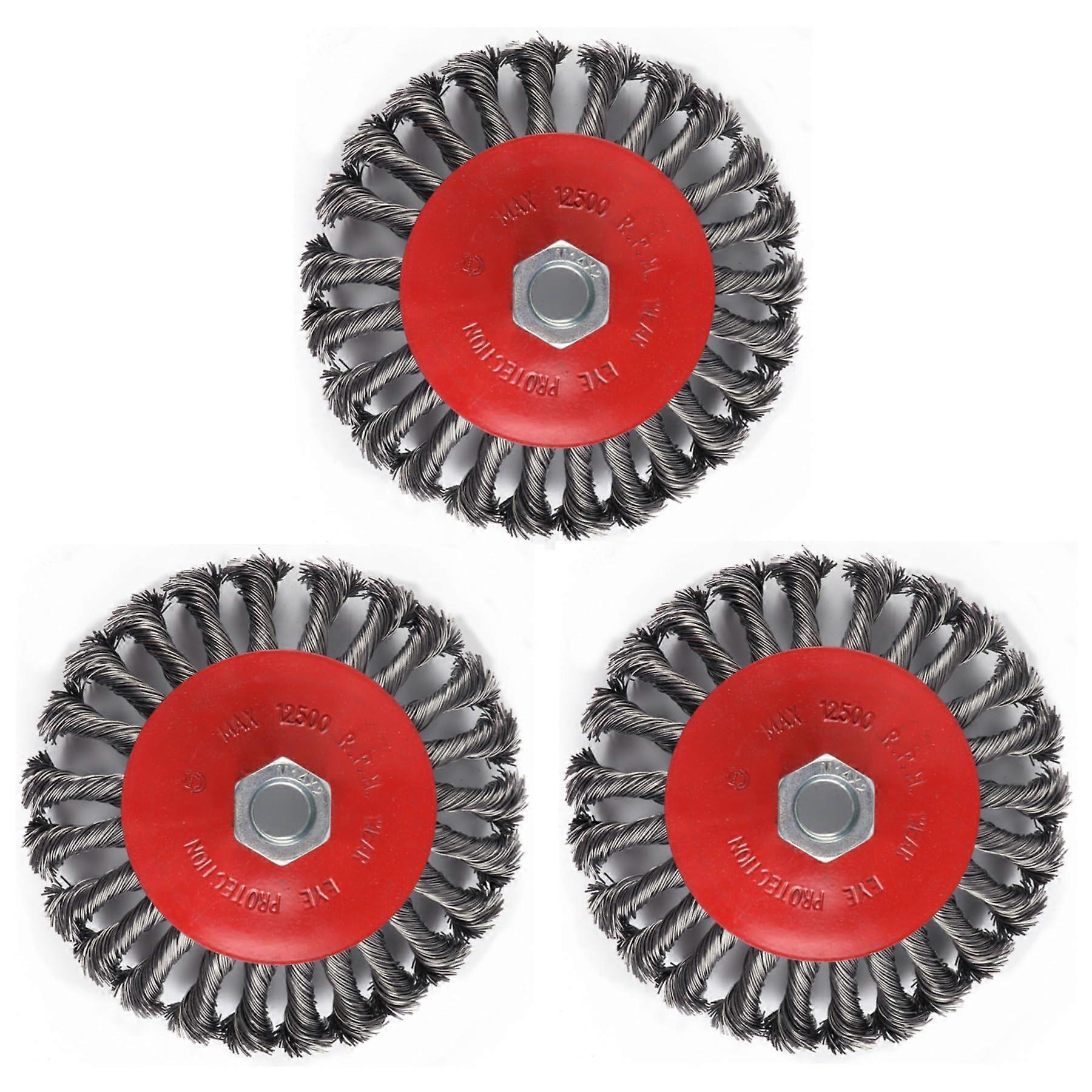 125 mm Angle Grinder Wire Brush Set - 3 Steel Cup Brushes M14 for Cleaning and Polishing, Suitable for Flex Tools