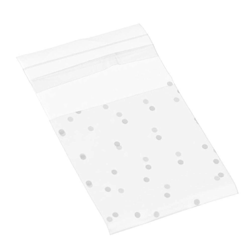 Self Adhesive Treat Bags with Dots for Storage Use Transparent Plastic 100 Pieces