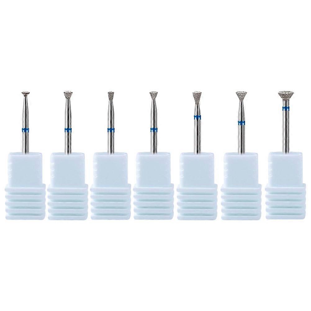 Nail Shaping Drill 7Pcs Diamond Silver Including Disc Drill Bit for Nails and Precision Shaping