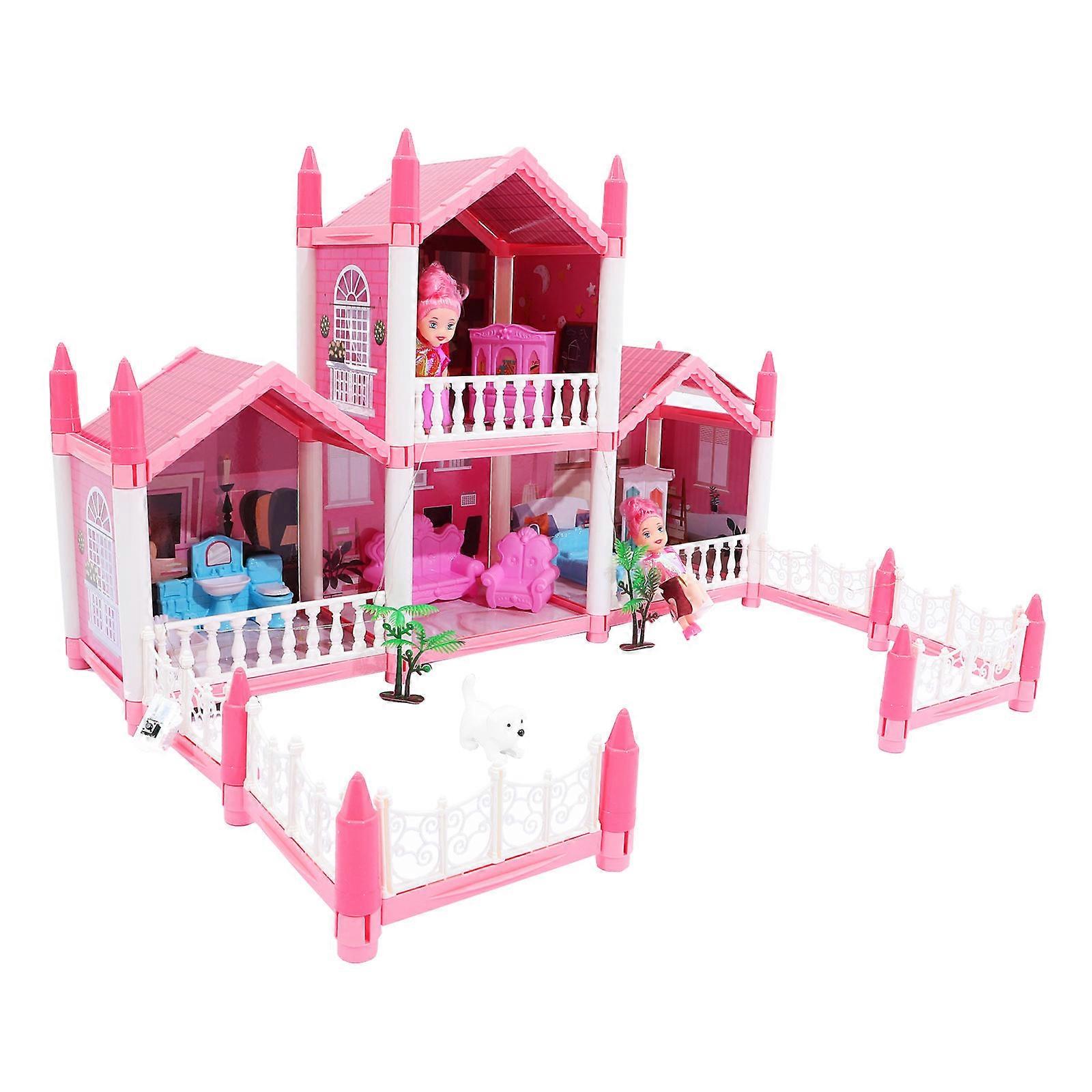 Castle Model Kit Dollhouse For Kids Color Recognition Pink 1 Set