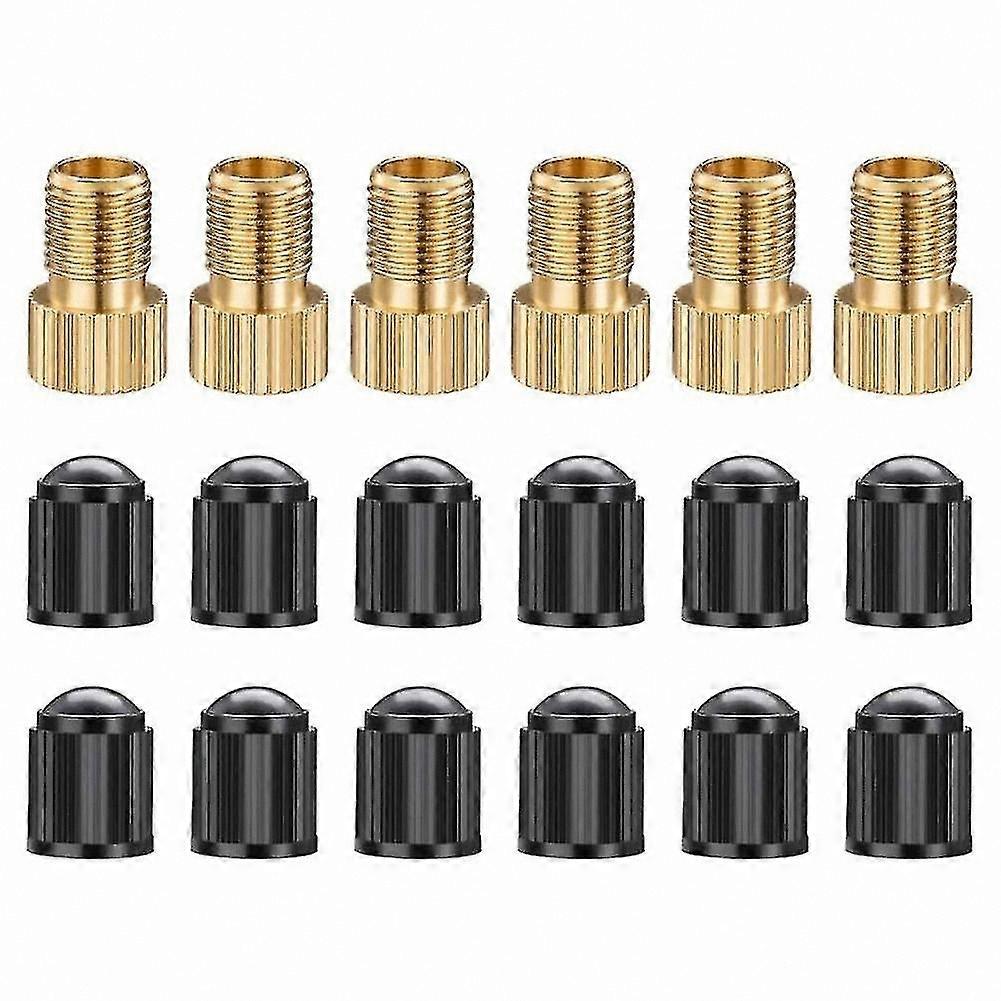 6 Pieces Presta to Schrader Valve Adapters for Bicycle Tires
