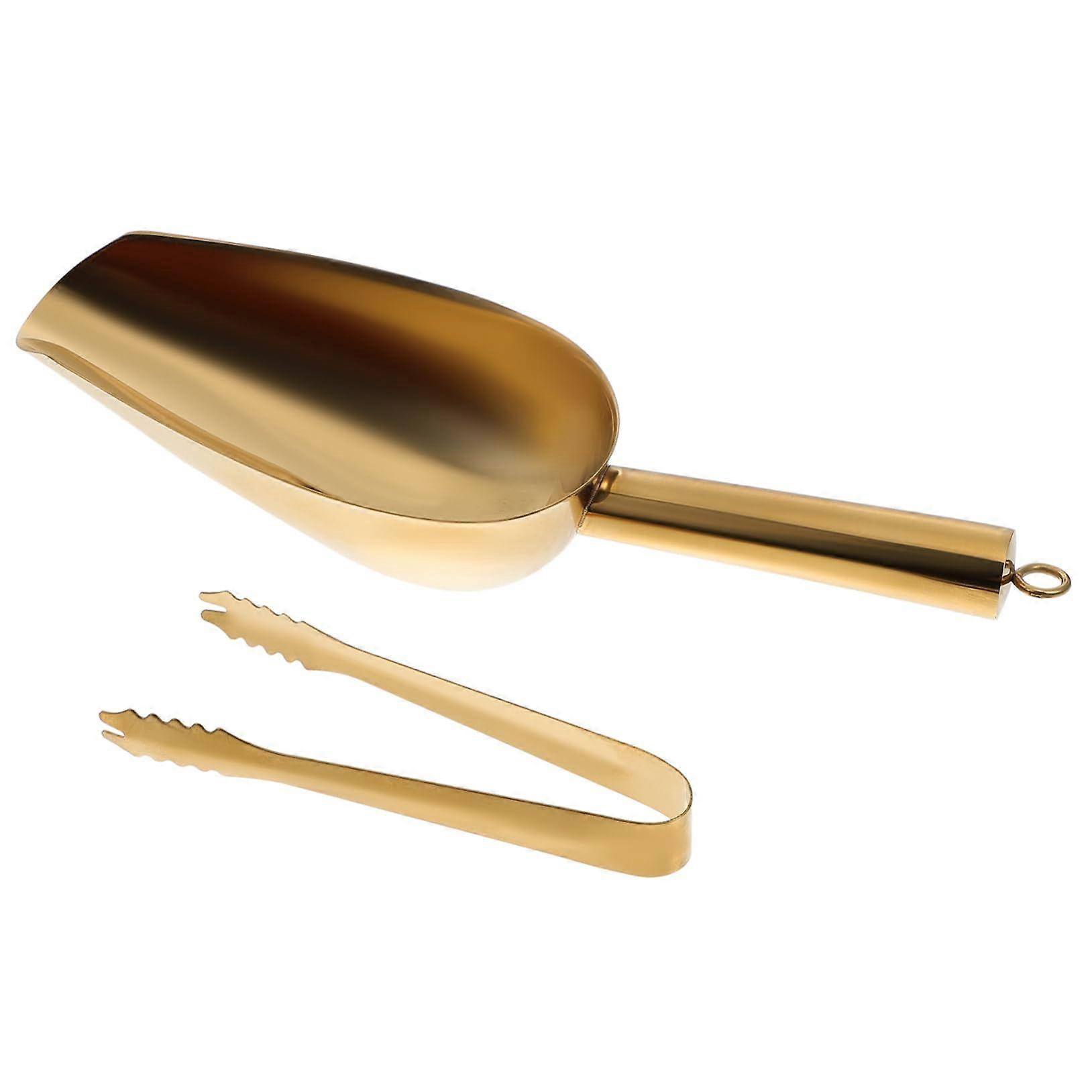 Ice Tongs Set - Multifunctional Ice Scoop for Ice Cubes and Food, Ergonomic, Safe, Lightweight for Bar, Kitchen, and Parties