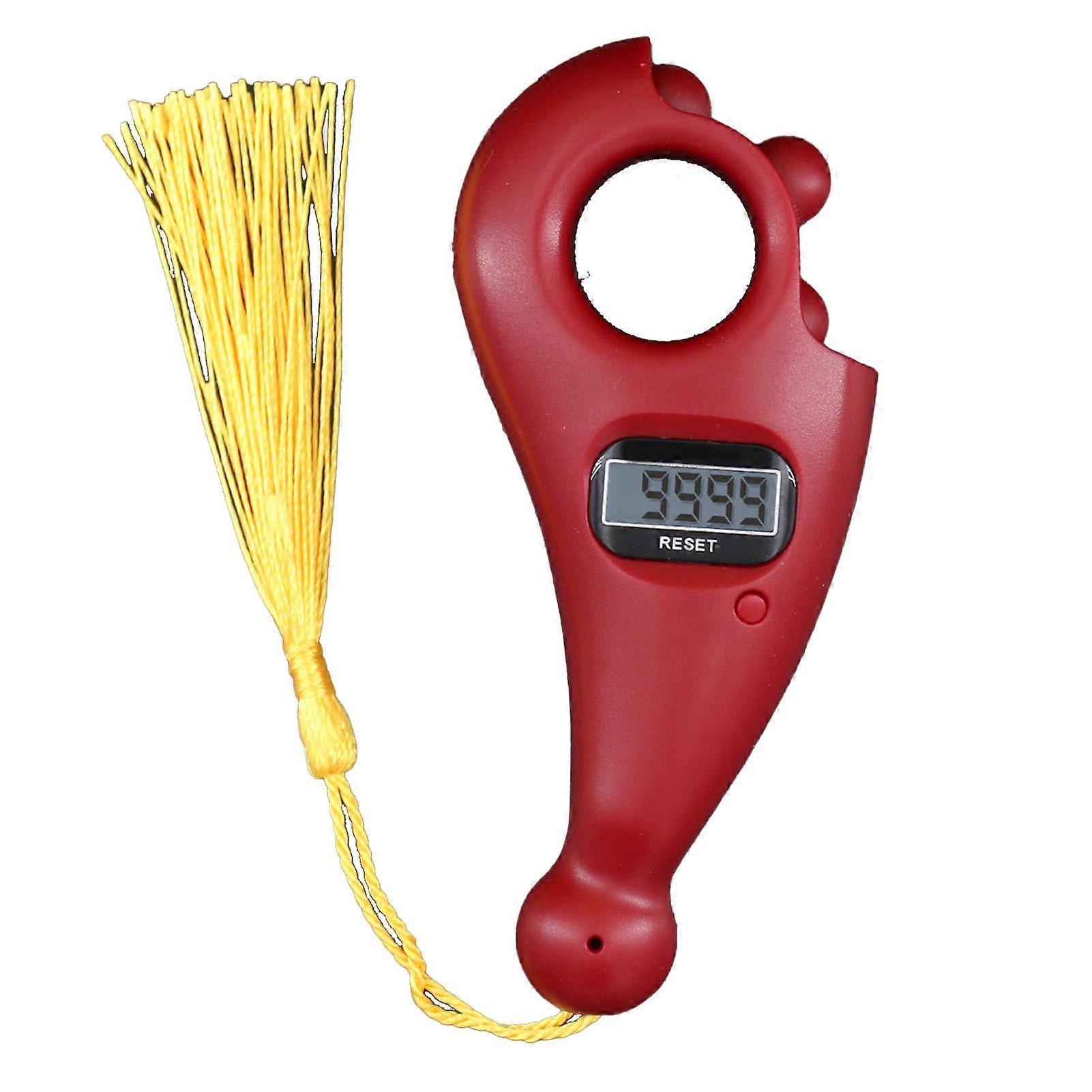 Electric Digital Beads Counter Handheld Rotating Portable Decompression Prayer Beads Counter Red