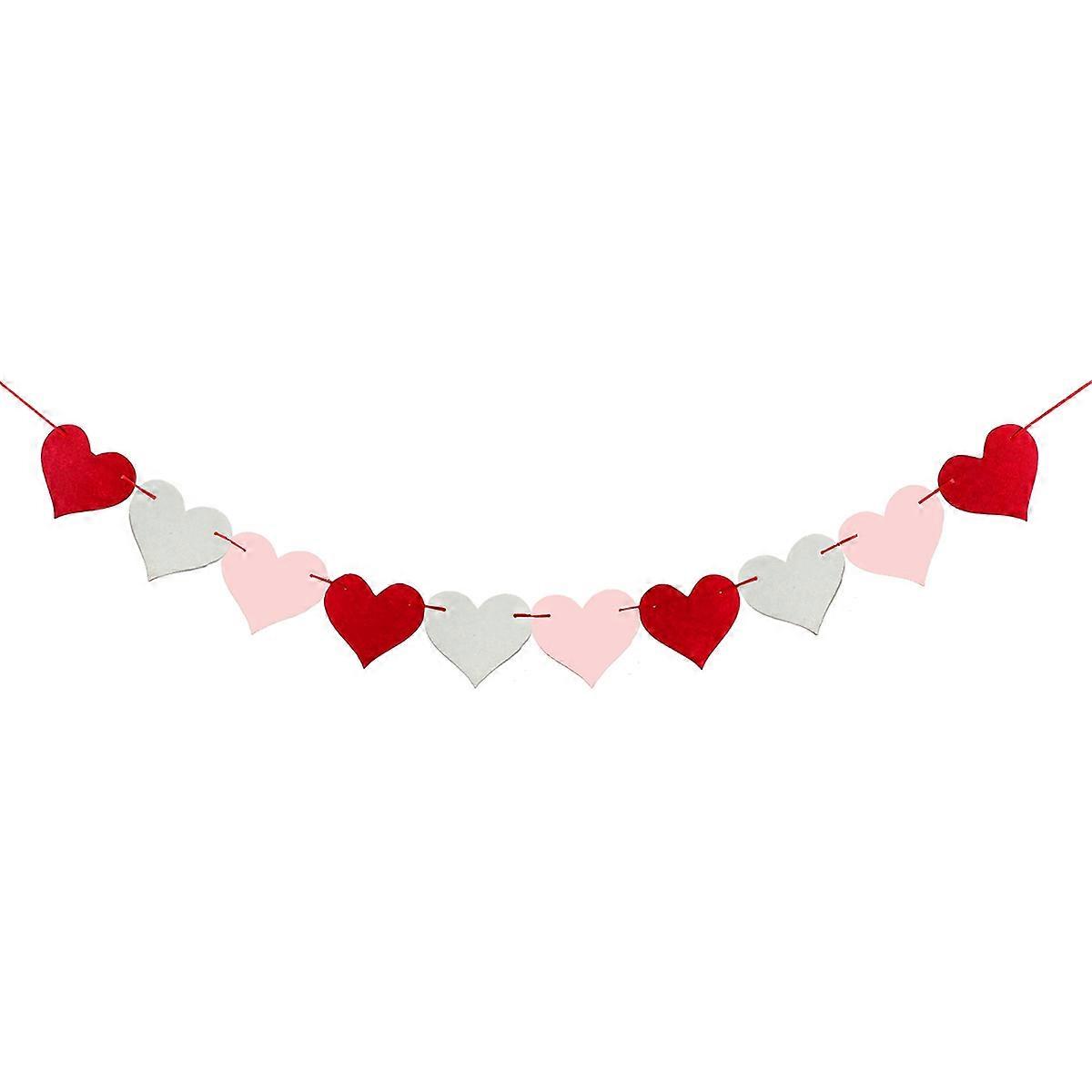 Hanging Flags for Festive Decor, Heart Shape Banners with Edges, Ideal for Parties