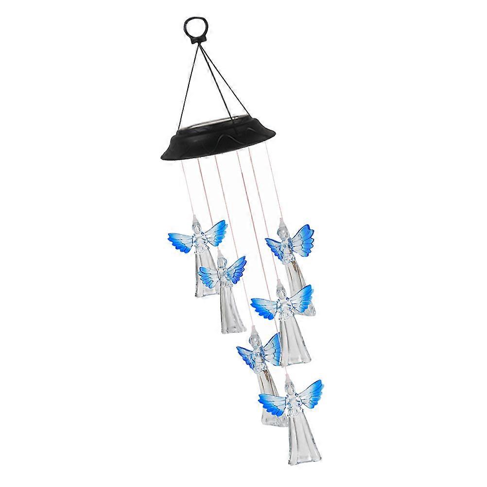 Garden Solar Decor, Angel-Shaped Wind Chime with Automatic Lighting for Outdoor Spaces