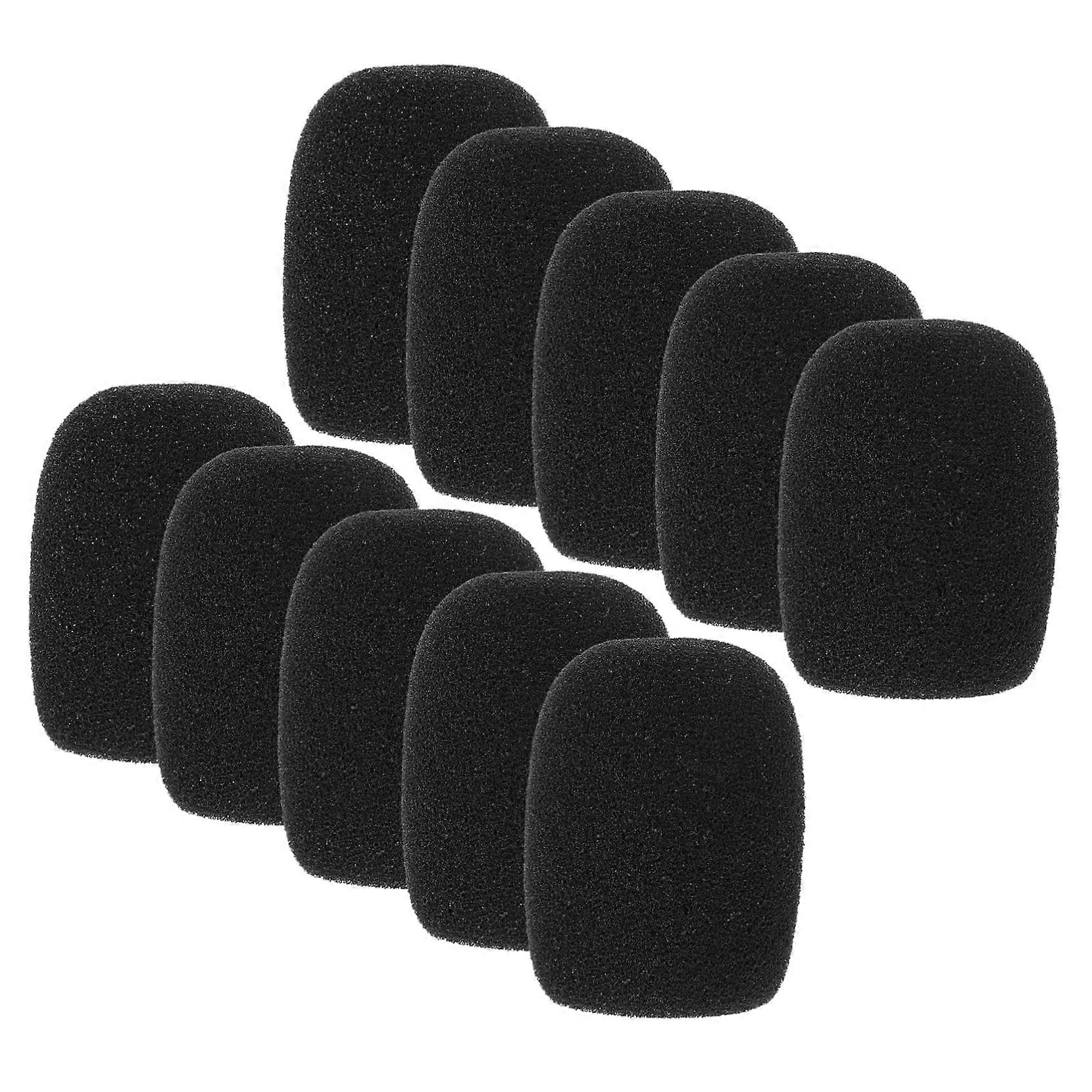 10 pieces of windshields for microphones, foam covers for lavalier headsets, noise reduction, easy for conferences and recordings.