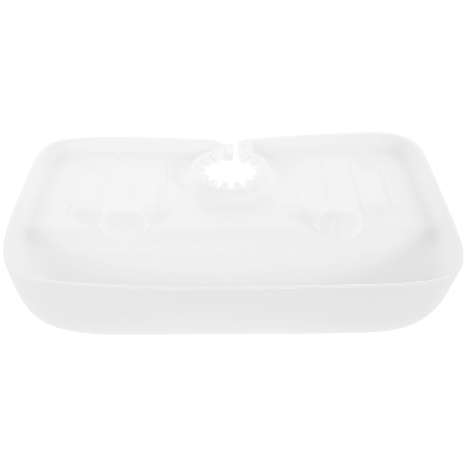 Faucet Splashing Proof Rack with Storage Draining Basket for Kitchen Sink White TPE