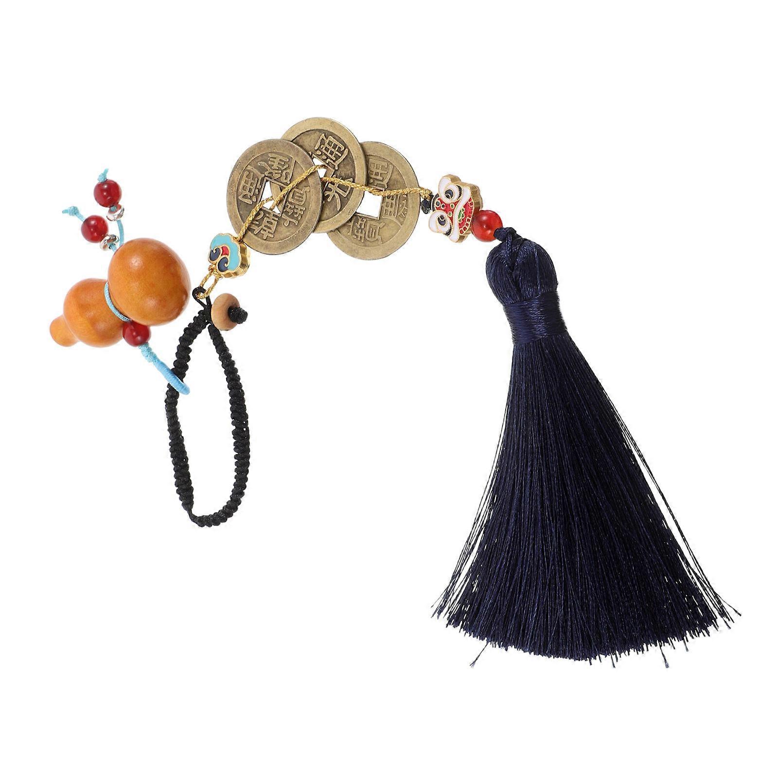 Rear View Mirror Gourd Keychain Fortune Symbol Multi Ornament Spring Festival 8.5×2.0×0.8in 1Pcs