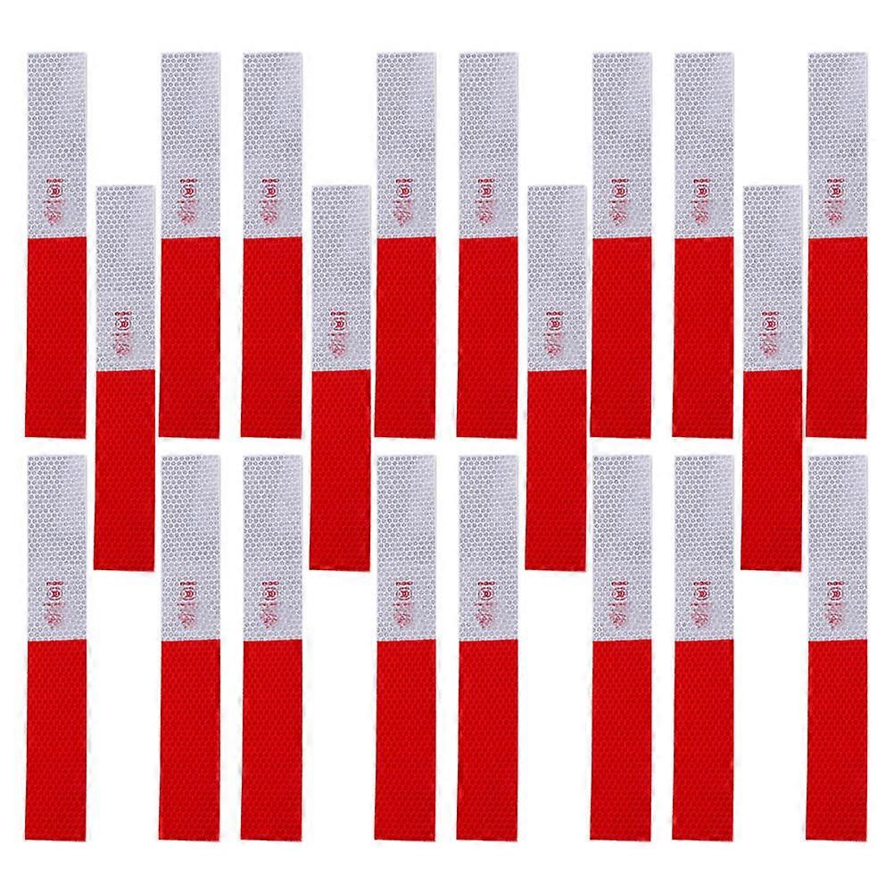 30Pcs Car Safety Reflective Stickers For Drivers Night Visibility Red Rectangular Strong Adhesion