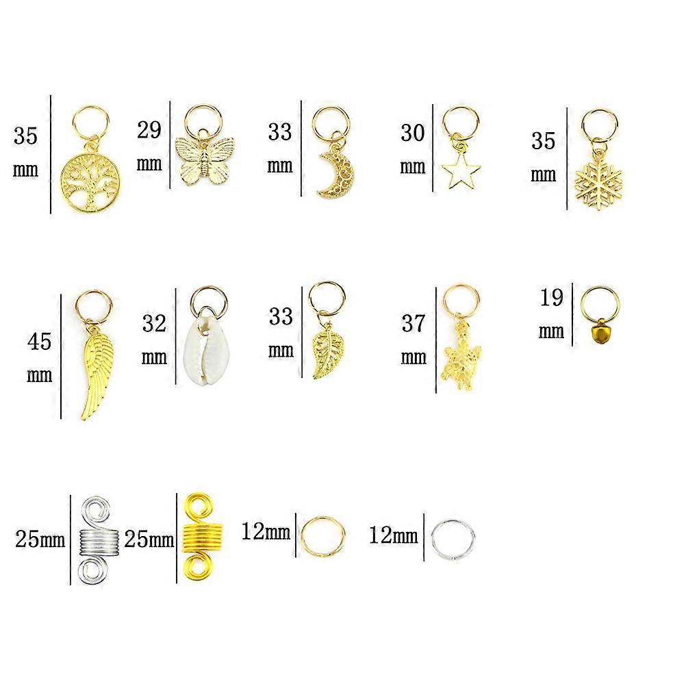 120pcs Assorted Color Hollow Hair Cuffs for Hair Braiding Made of Alloy and Copper