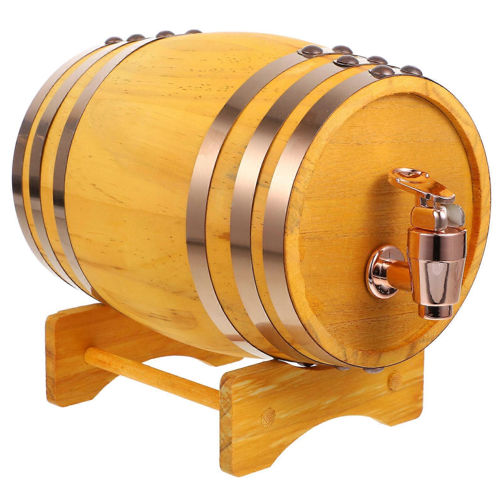 Raindrops 1 Set of Wood Wine Barrel for Beer and Red Wine Storage with Wood Dispenser