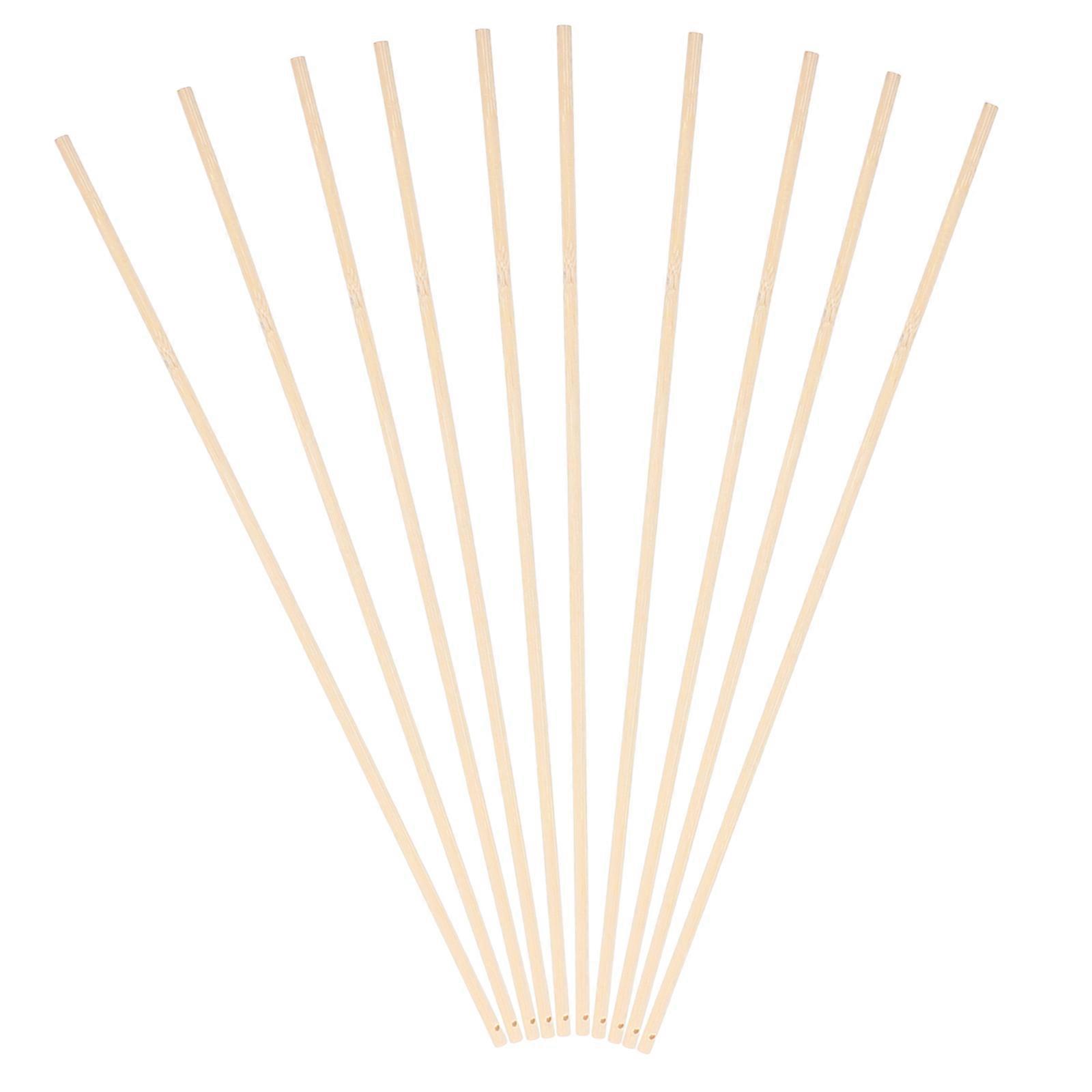 Bamboo Fan Handles for DIY Projects and Decorations Light Yellow Sturdy Material Perfect for Crafting 10pcs