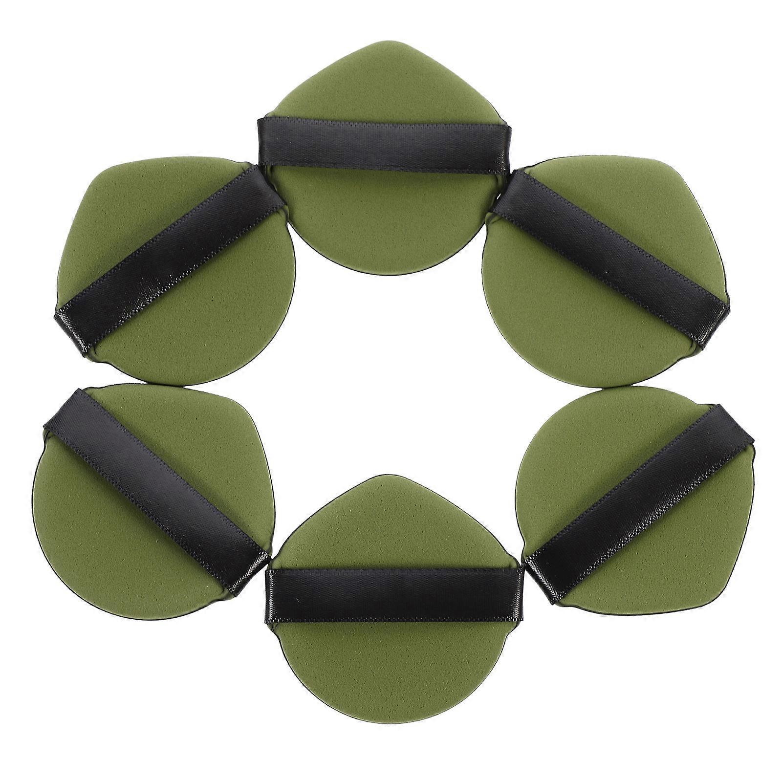 6pcs Makeup Sponges Teardrop Blending Sponges Latex-Free for All Skin Types Green Hydrophilic