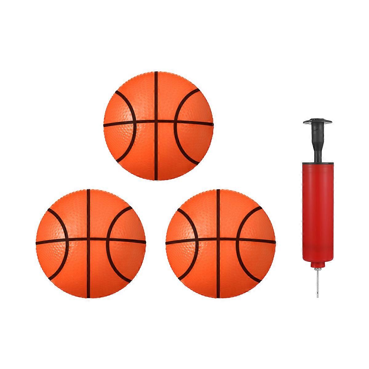 Inflatable Basketballs Set of 3 PVC Fun Toy Balls for Kids Playing Easy to Inflate 5.5 Inches