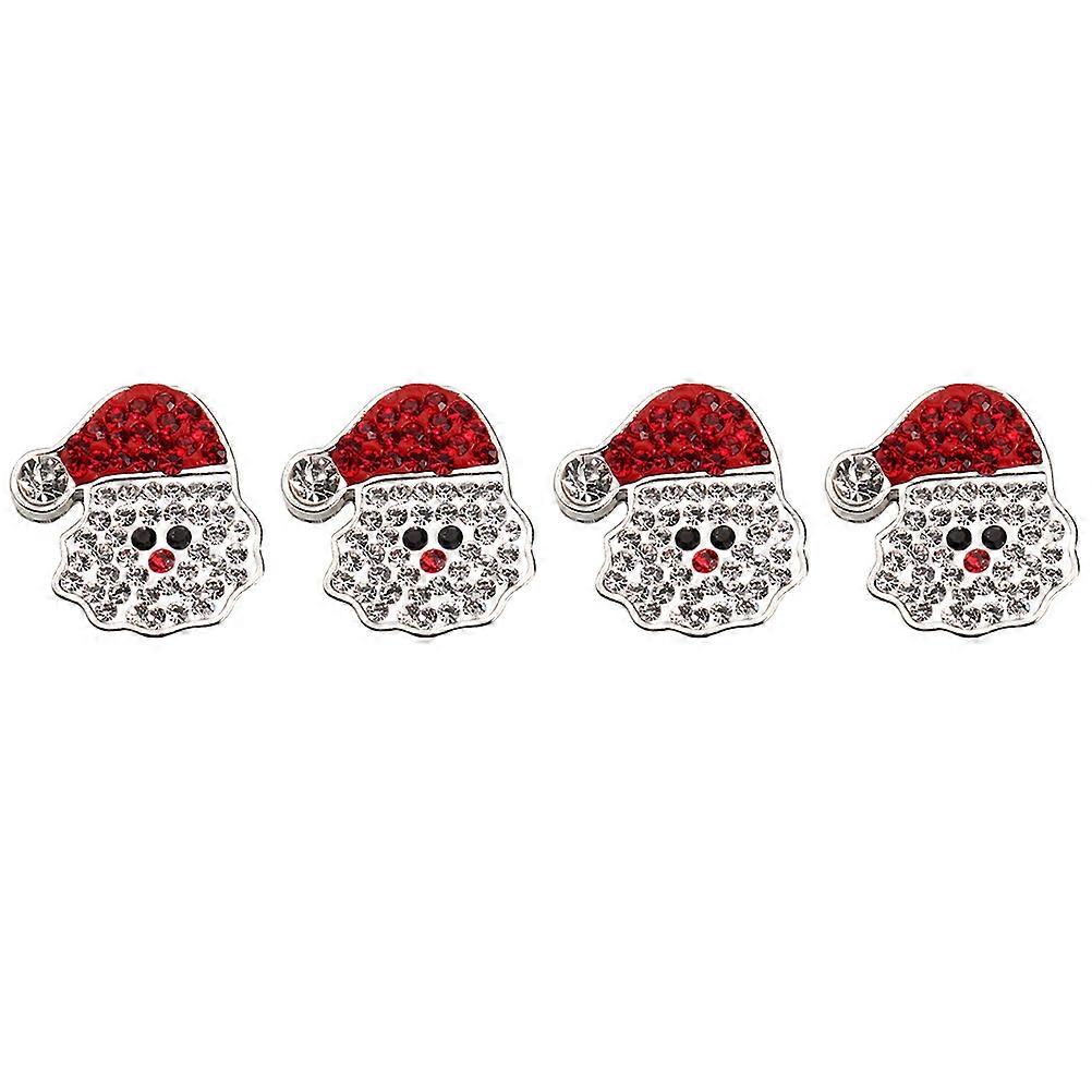 Craft Buttons 4Pcs Christmas Buttons For DIY Craft Supplies 2.2X2cm Assorted Color Round Jewelry Making