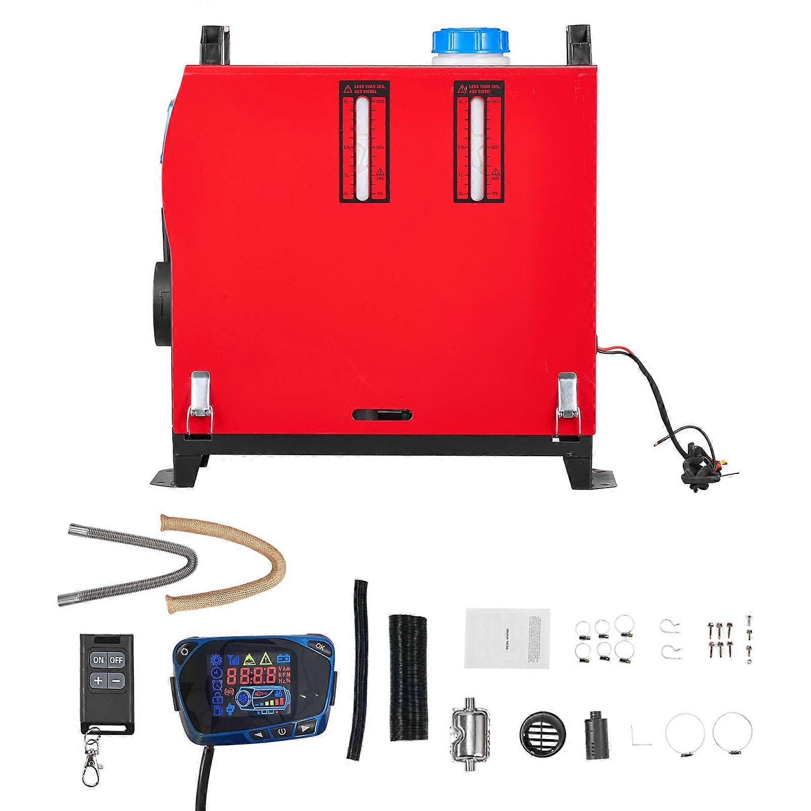 Αερόθερμο Πετρέλαιο, 8 kW DC12-24V, Θερμαντήρας Στάθμευσης Diesel Ταχείας Θέρμανσης με Τηλεχειριστήριο και Μπλε Διακόπτη LCD, Χαμηλού Θορύβου