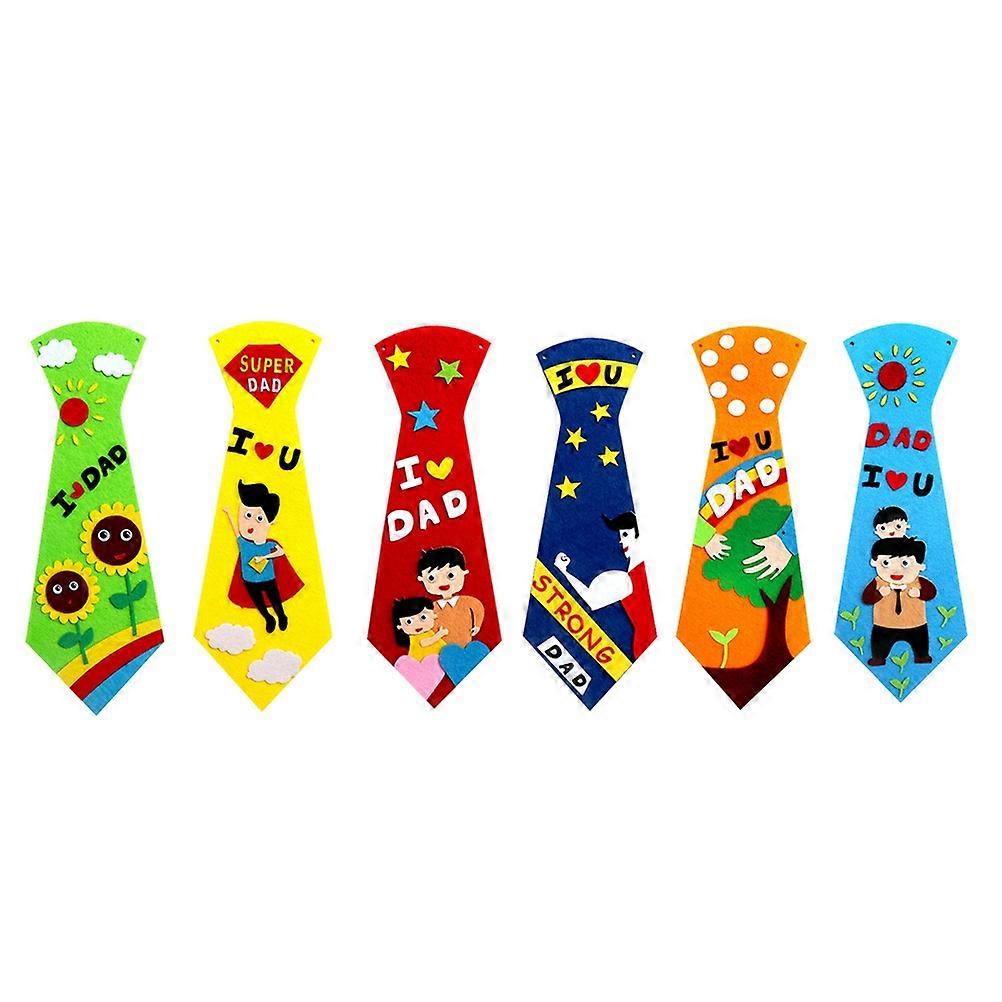 Felt DIY Kit with Assorted Color Nonwoven Cloth Ties for Children Craft Projects 6 Pieces Pack