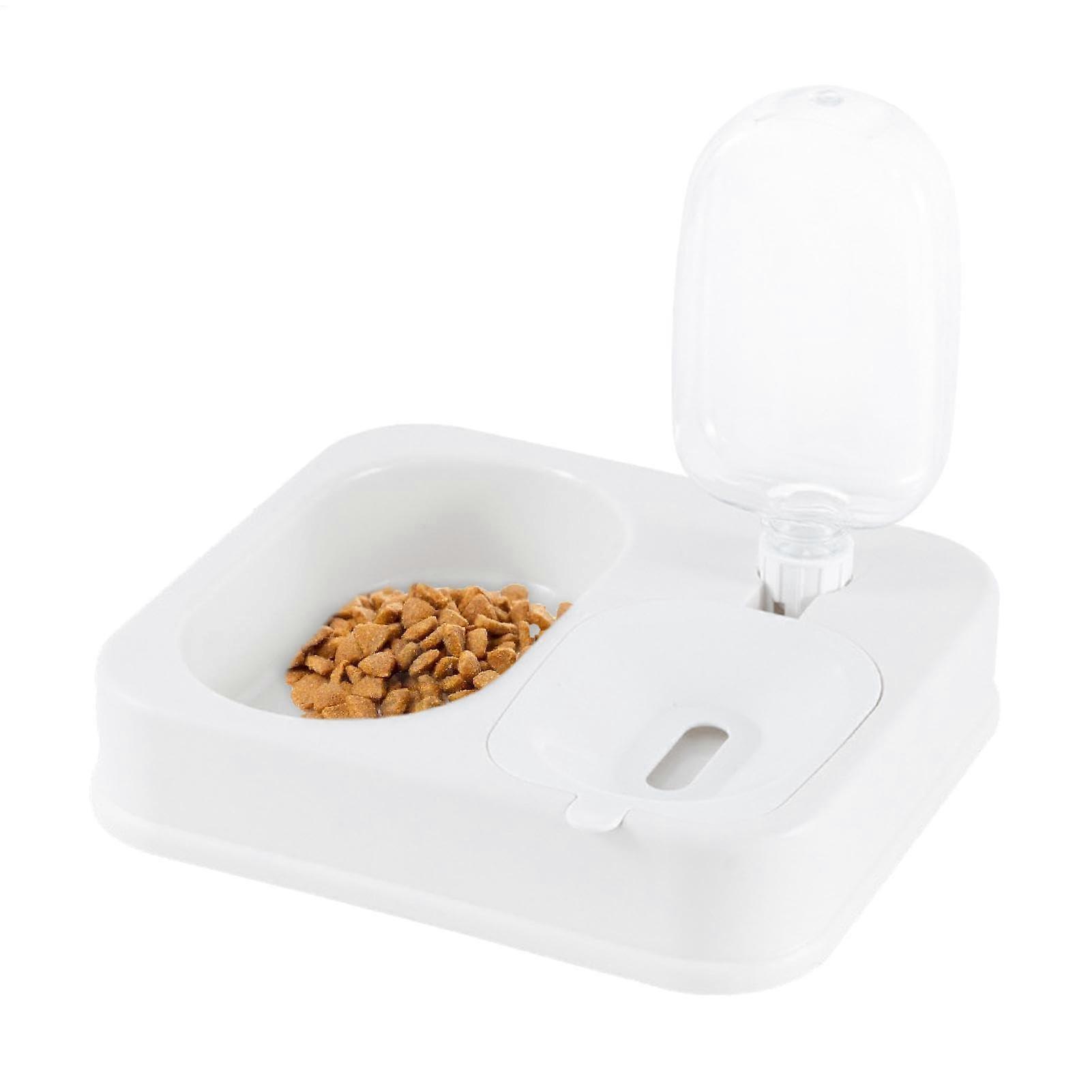 Katzenfutternäpfe 2-in-1 Fressnäpfe für Futter und Wasser mit automatischem Gewichtswasser, Double Dishes Bunny Set, Weiß