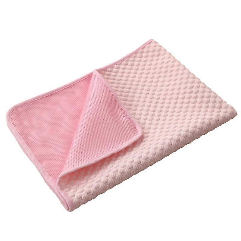 Kühlmatte für Hunde XL 100 x 70 cm, Atmungsaktives Eiskissen für Katzen und Hunde, Waschbar, Rosa Haustierbett und Autositz