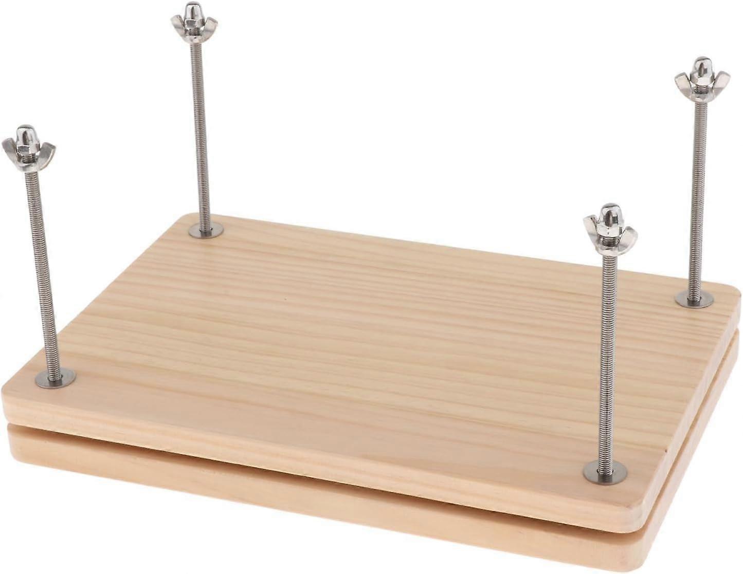 Wooden Book Press for Bookbinding, Durable Multi-Purpose Binding Tool, 12x10 Inch Craft Press, Ideal for Home Use