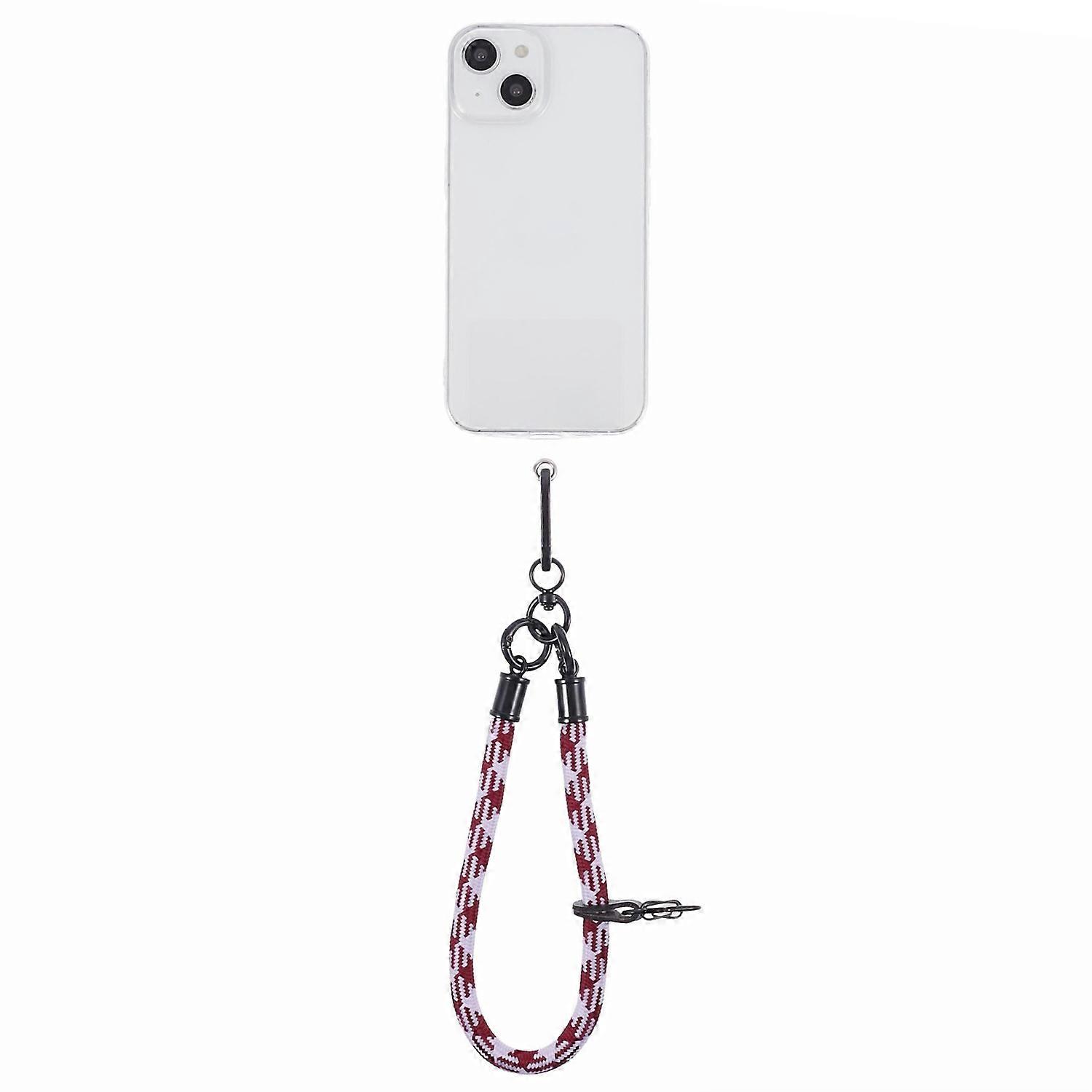 8mm 30cm Phone Wrist Strap Dual Color Short Lanyard with Patch for Camera ID Badge Keys