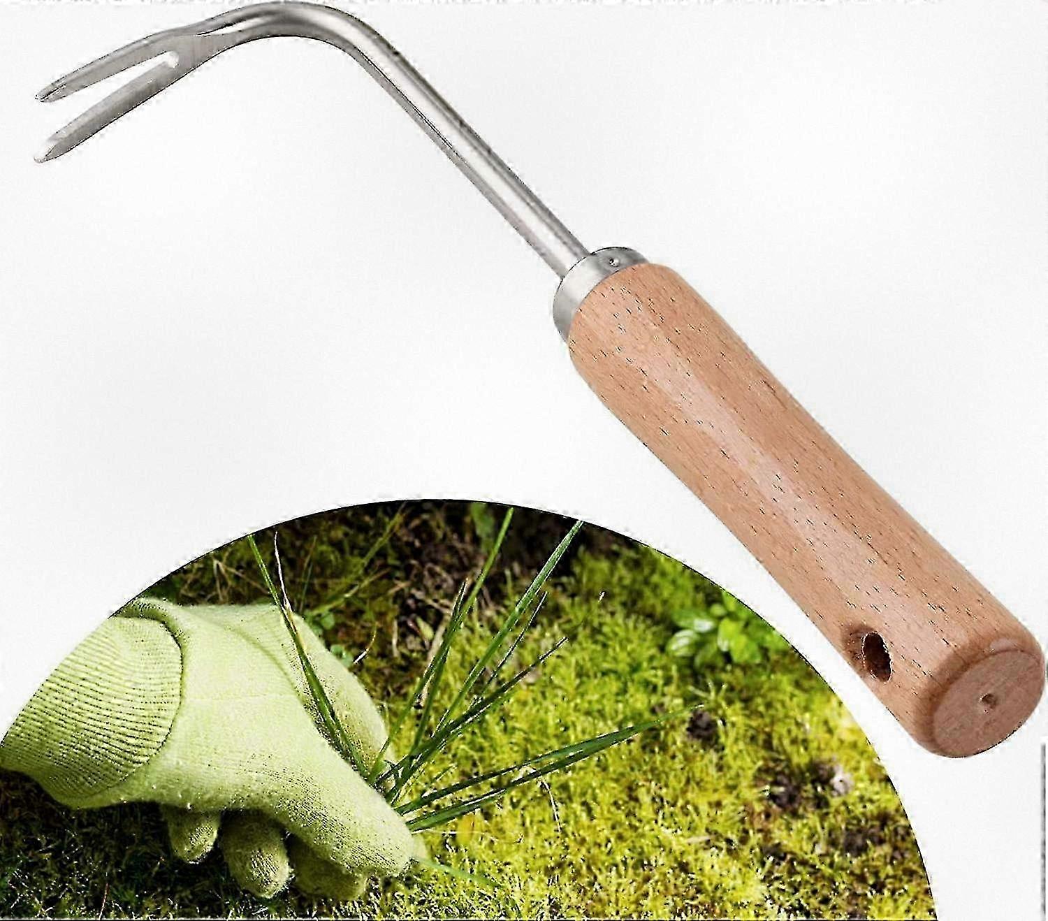 Manual Garden Weeder - Multi-Prong Hand Tool for Easy Weed Removal & Soil Cultivation