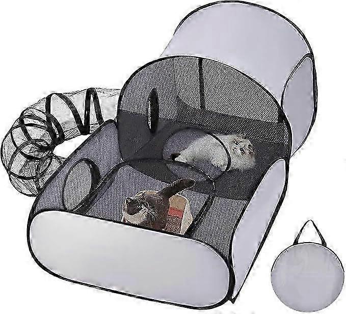 Outdoor Cat Playpen, Cat Playpen - Outdoor - Portable Design - Interactive Play House with Tunnel - Portable Pet Accessory for Puppies and Cat