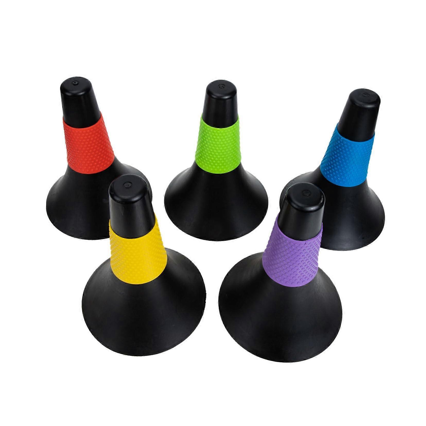 5Pcs Agility Cones for Soccer Training Durable Lightweight Football Obstacles Flexible Markers for Practice Black Red Black Yellow