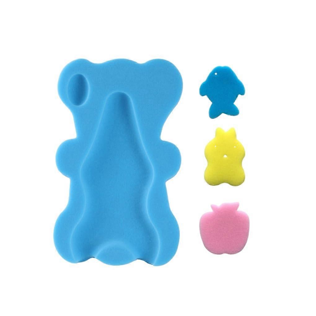 Soft Sponge Bathing Antiskid Mat For Comfortable And Skin Friendly Experience Fiber Net Pocket Can Sit And Lie Nonskid, blue, 4.5cm 4.5cm Blue