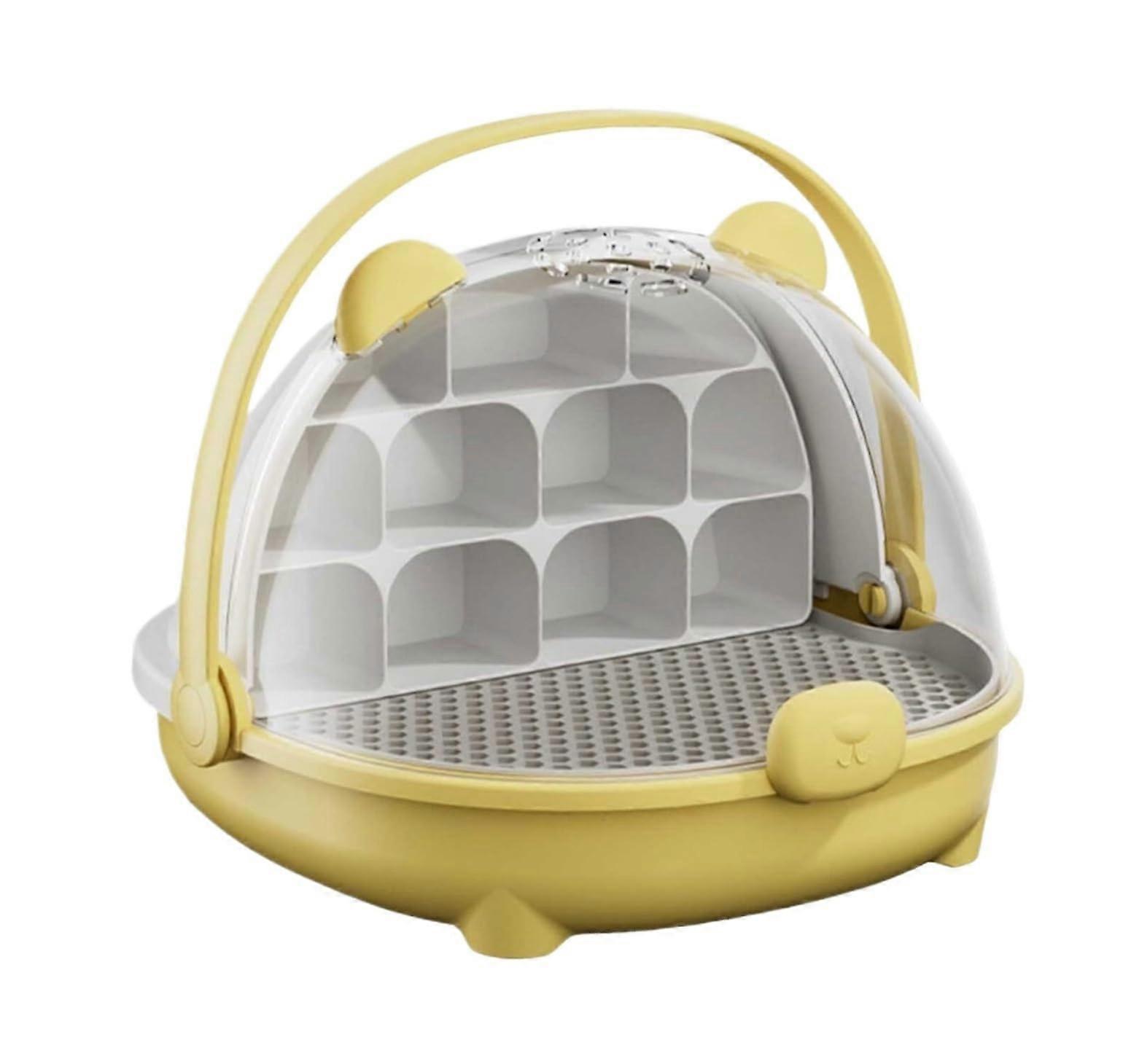 Reptile Feeding Box Silkworm Breeding Box For Breeding Silkworms Reptile Feeding Box Animal Container(Yellow) Yellow 20x21x17cm