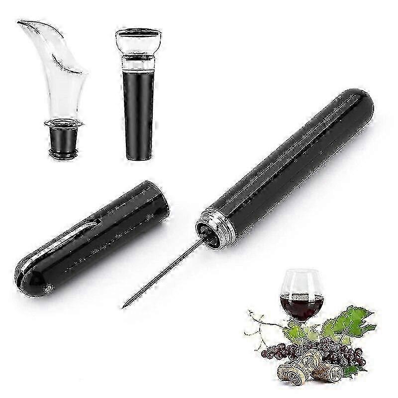 Portable Wine Opener with Corkscrew and Stopper Pump for Safe and Easy Use