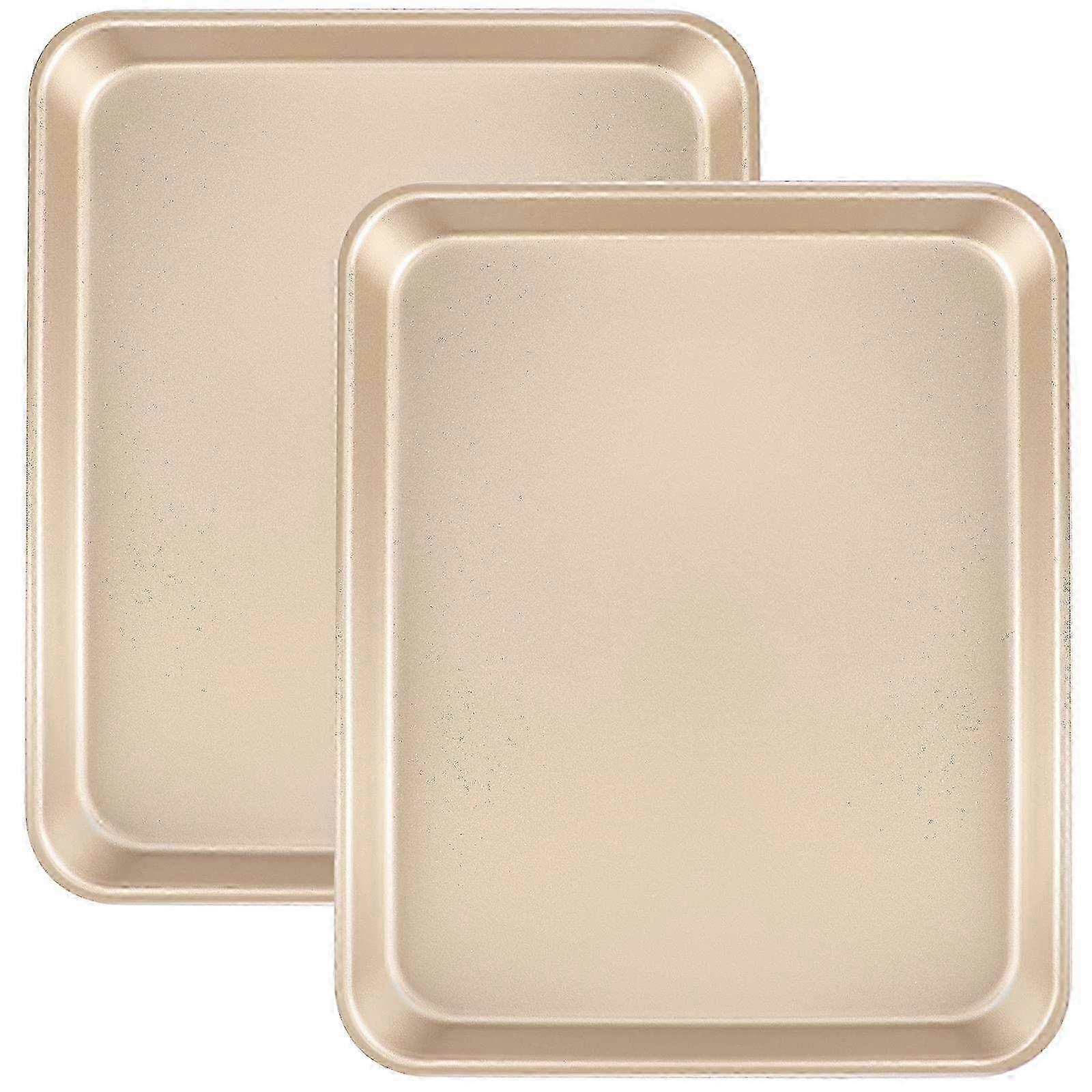 Conjunto de Assadeiras Antiaderentes de 9x11 Polegadas com Assadeiras Pesadas para Forno & Torradeira, Mini Bandeja de 11x9 Polegadas para Assar