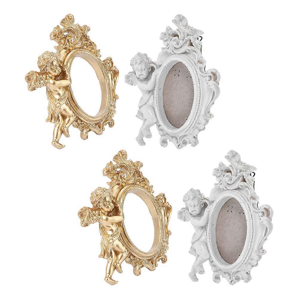 Resin Retro Photo Frame Mini Antique Frame for Decor 4Pcs Assorted
