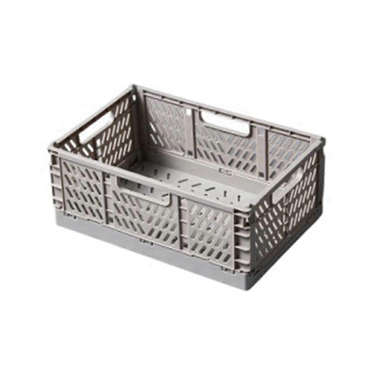 Folding Storage Box Basket Utility Cosmetic Container Desktop Holder Home Use School Desk Storage Box Gray