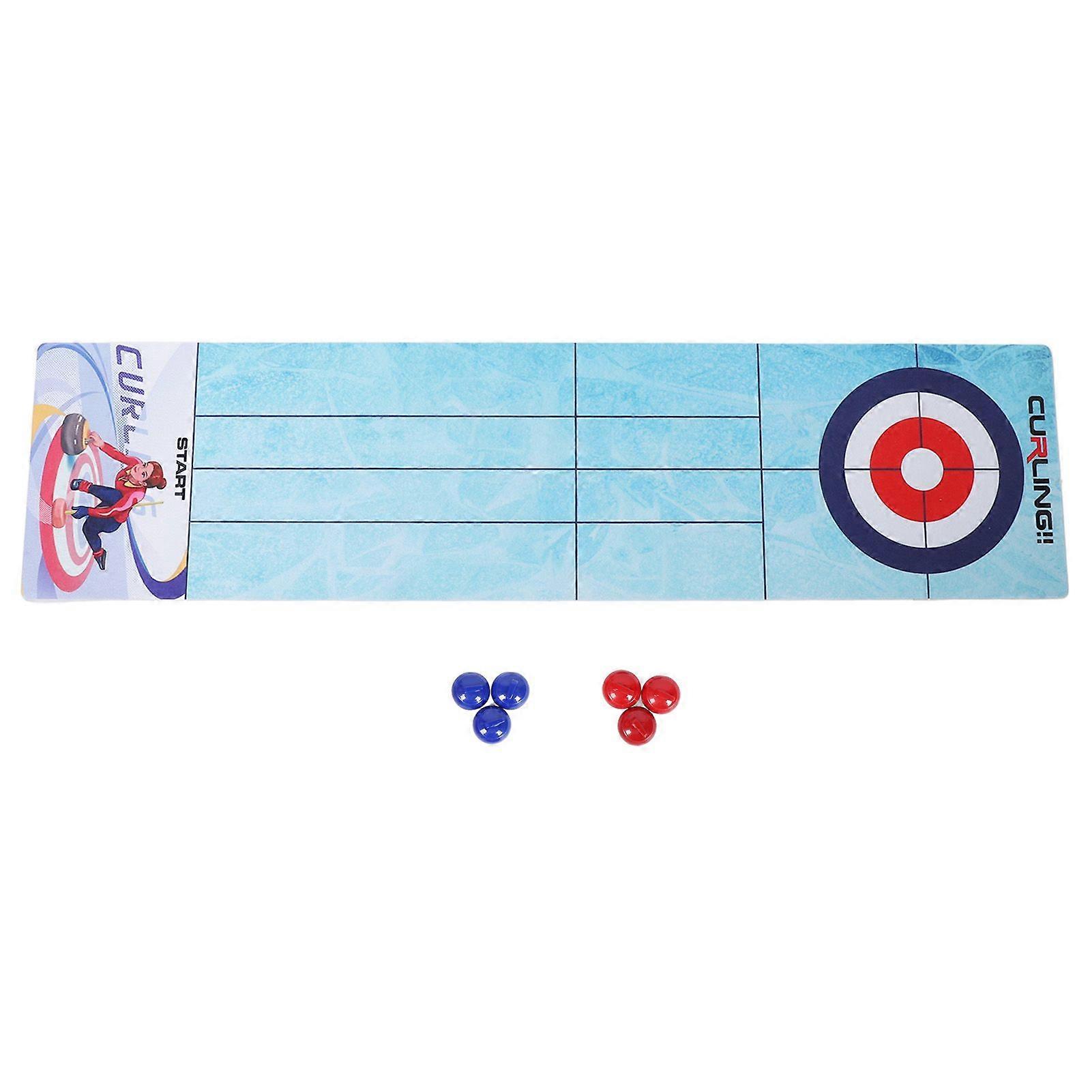 Tabletop Curling Game Fun Compact Curling Board Game Portable Mini Tabletop Games Toy for Adults Kids Families School Travel