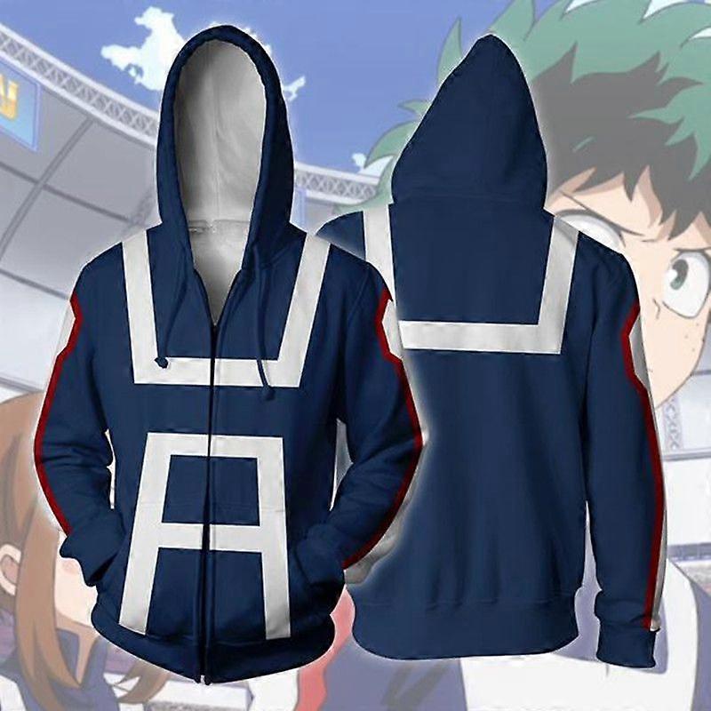 My Hero Academia הדפסת תלת מימד גברים של קפוצ'ון רוכסן סווטשירט שרוול ארוך