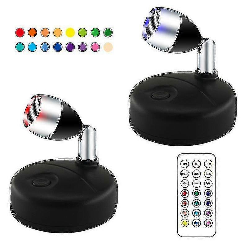 Wireless LED Spotlight, Battery-Powered, Variable Color and Dimmable with Rotatable Lamp Head