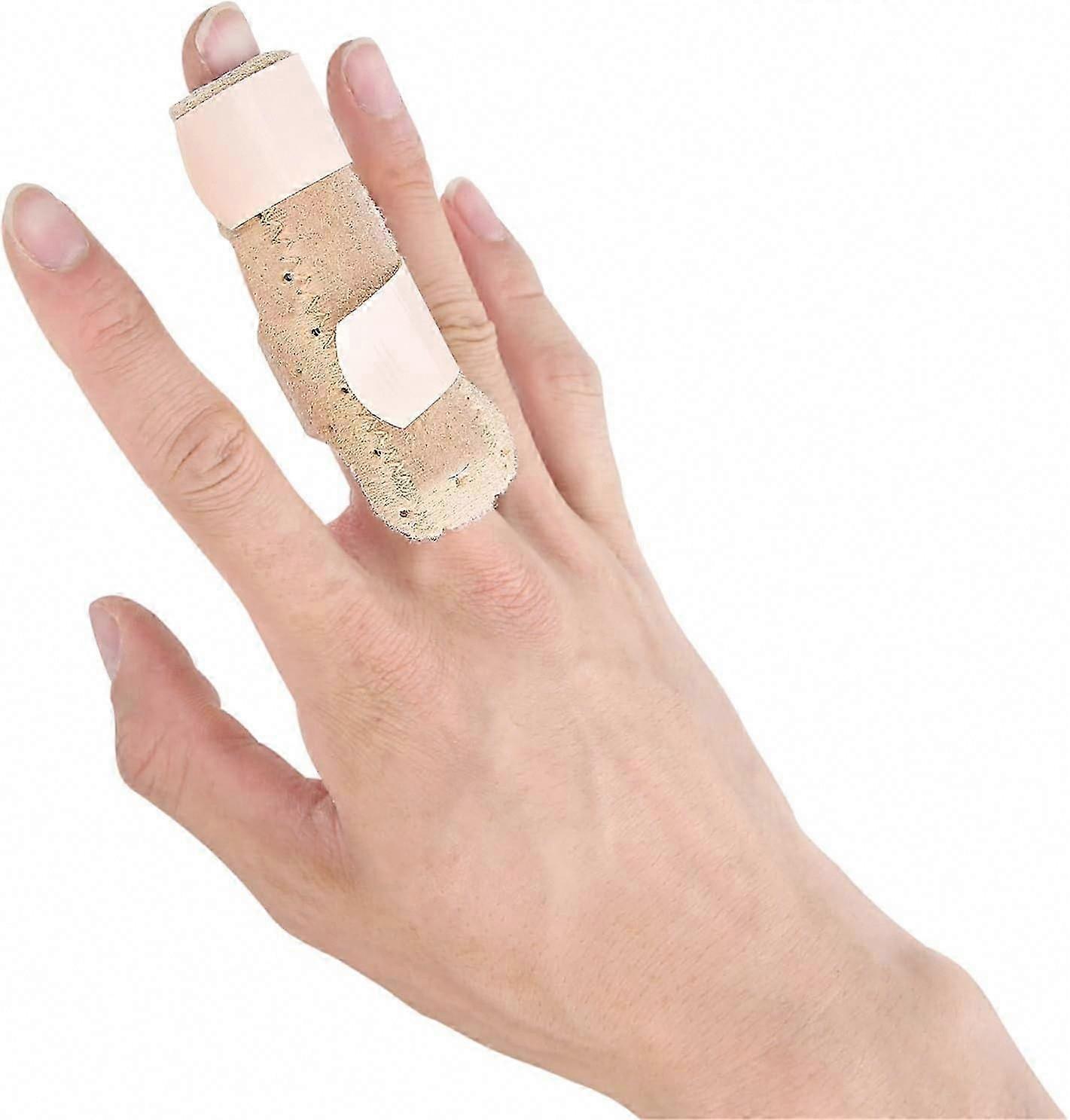 Adjustable Finger Splint with Built-in Aluminum Bar for Middle, Index, Ring Finger Support - Trigger Finger Sprain Brace