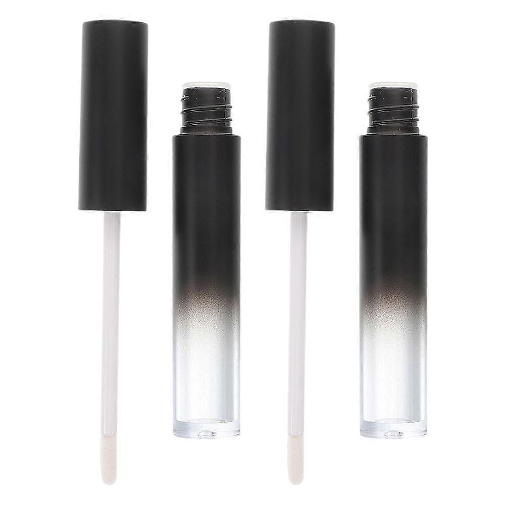 Lip Gloss Maker Round Tubes for DIY 2Pcs Empty Lip Gloss Brush Tubes Black