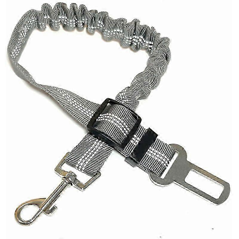 2025 Latest Model  Reflective Elastic Car Dog Leash Buffer Seat Belt (Grey)