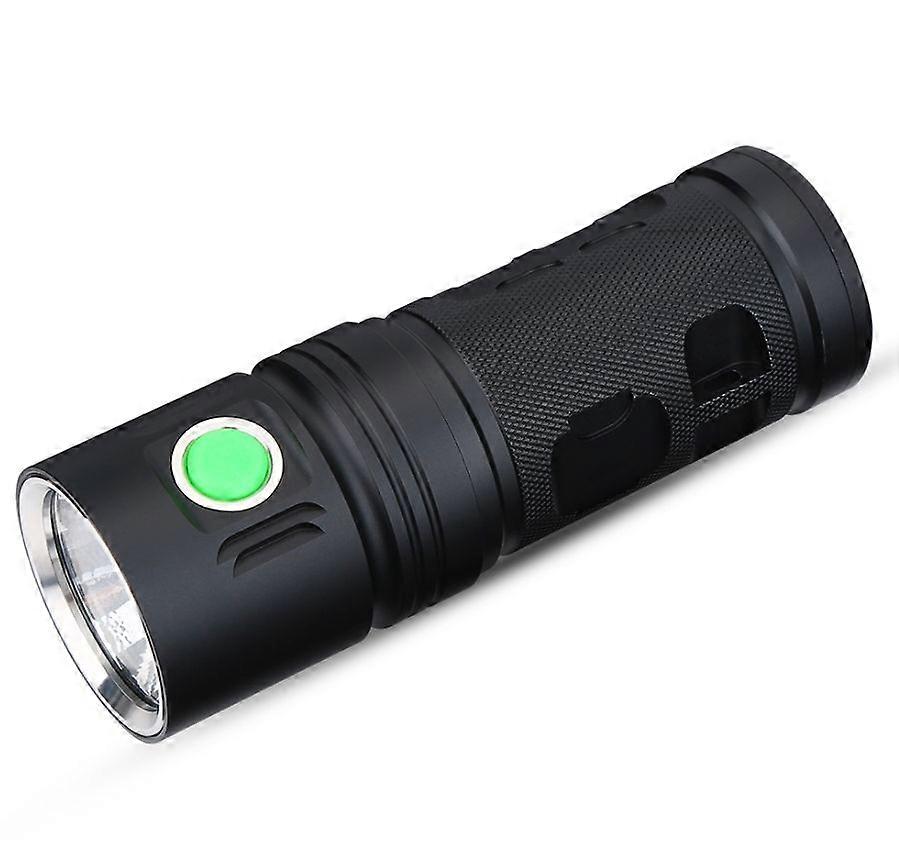 Ultra Light Portable Waterproof Rechargeable LED Flashlight Mini Torch with Lanyard(Black)