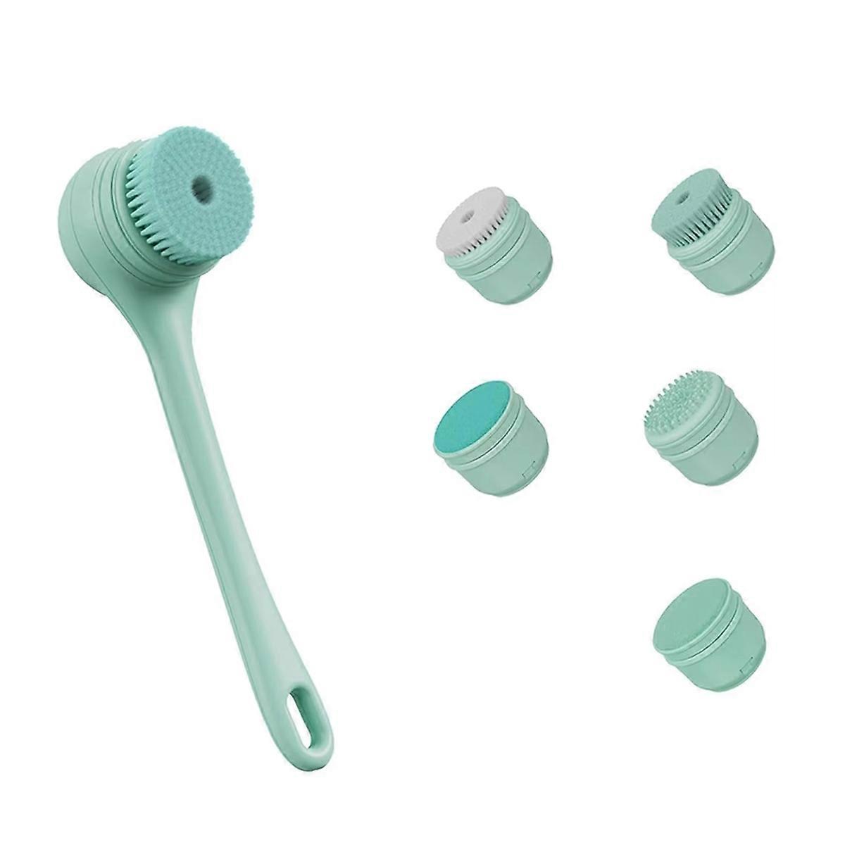Electric Bath Brush with Long Handle, 5 Interchangeable Heads,