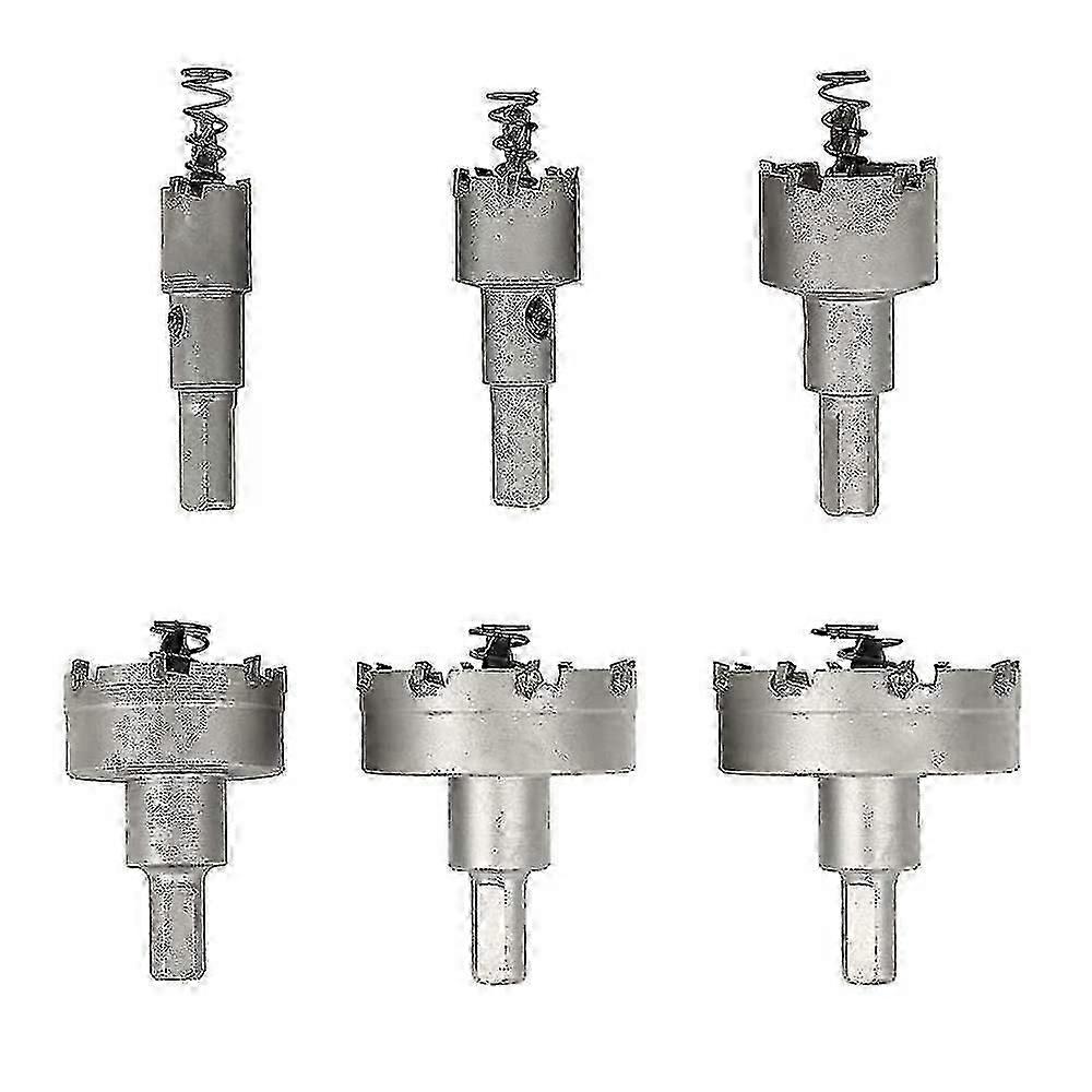 Set di seghe a tazza in metallo duro da 6 pezzi per metallo, legno, alluminio, acciaio, rame - 16/22/30/40/50 mm