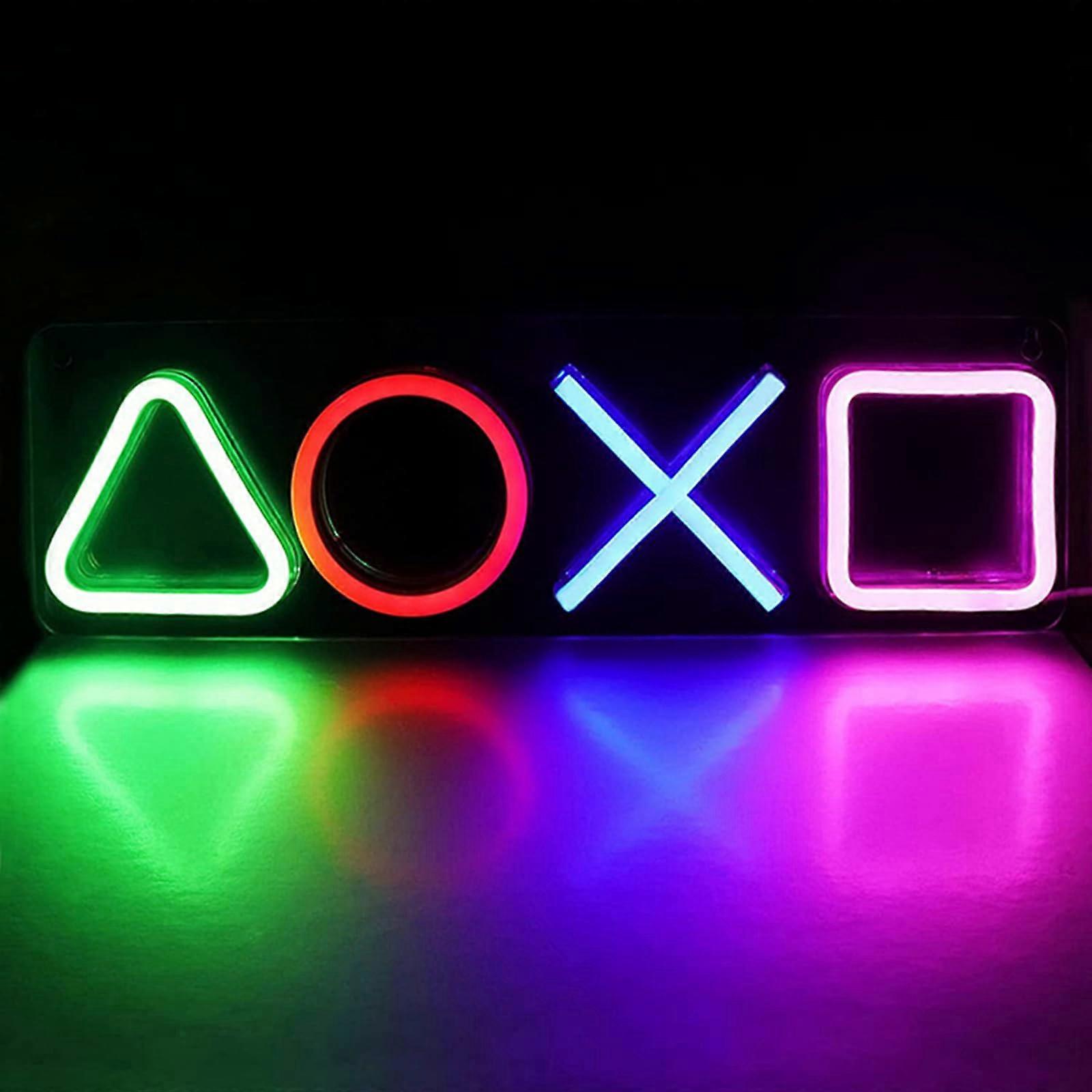 Gaming Neon Signs Gaming Button Icons Acrylic USBPowered LED Neon Light For Wall Decor Gaming Gifts