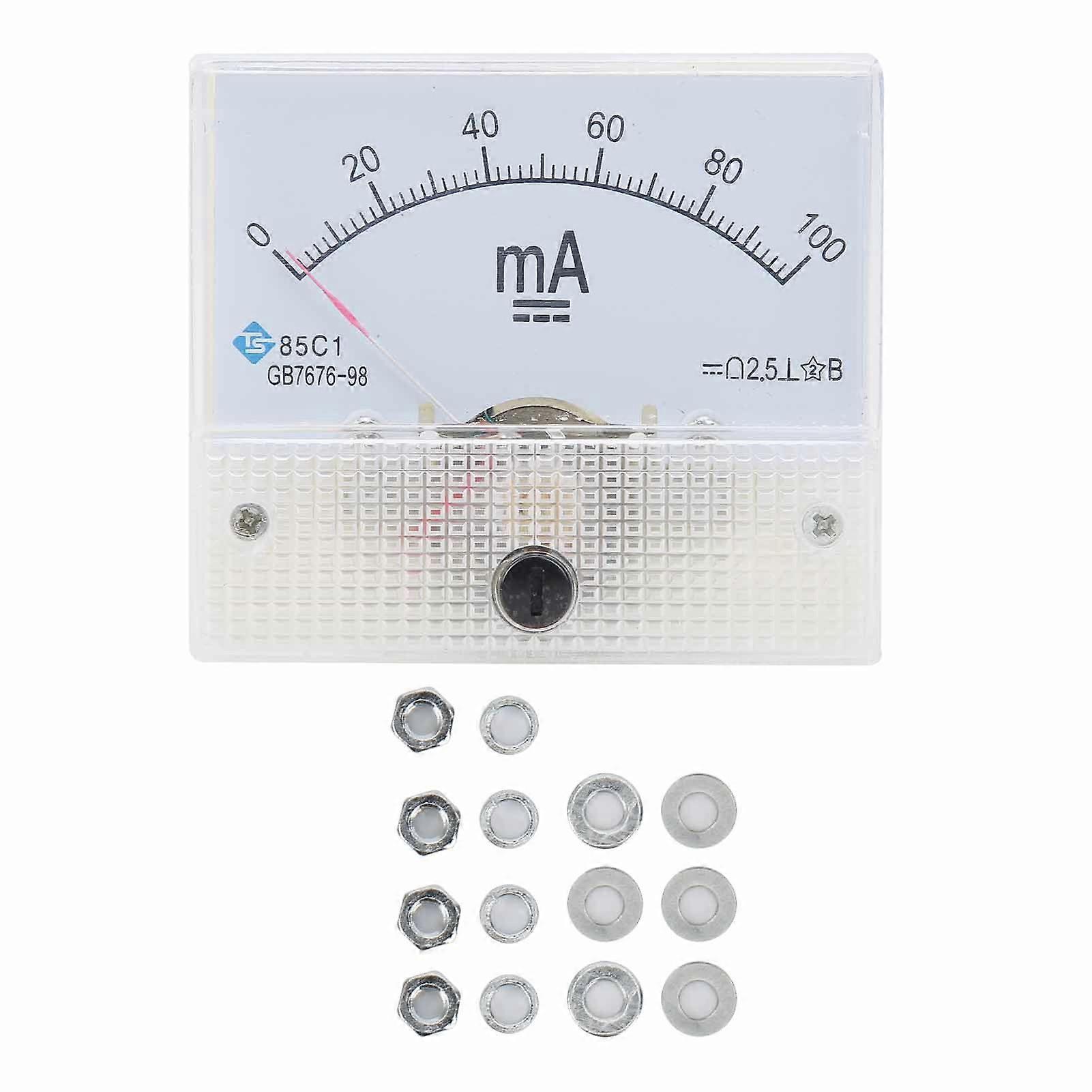 85C1 DC 0~100MA Pointer DC Ammeter Current Panel Meter Gauge Measuring Instrument