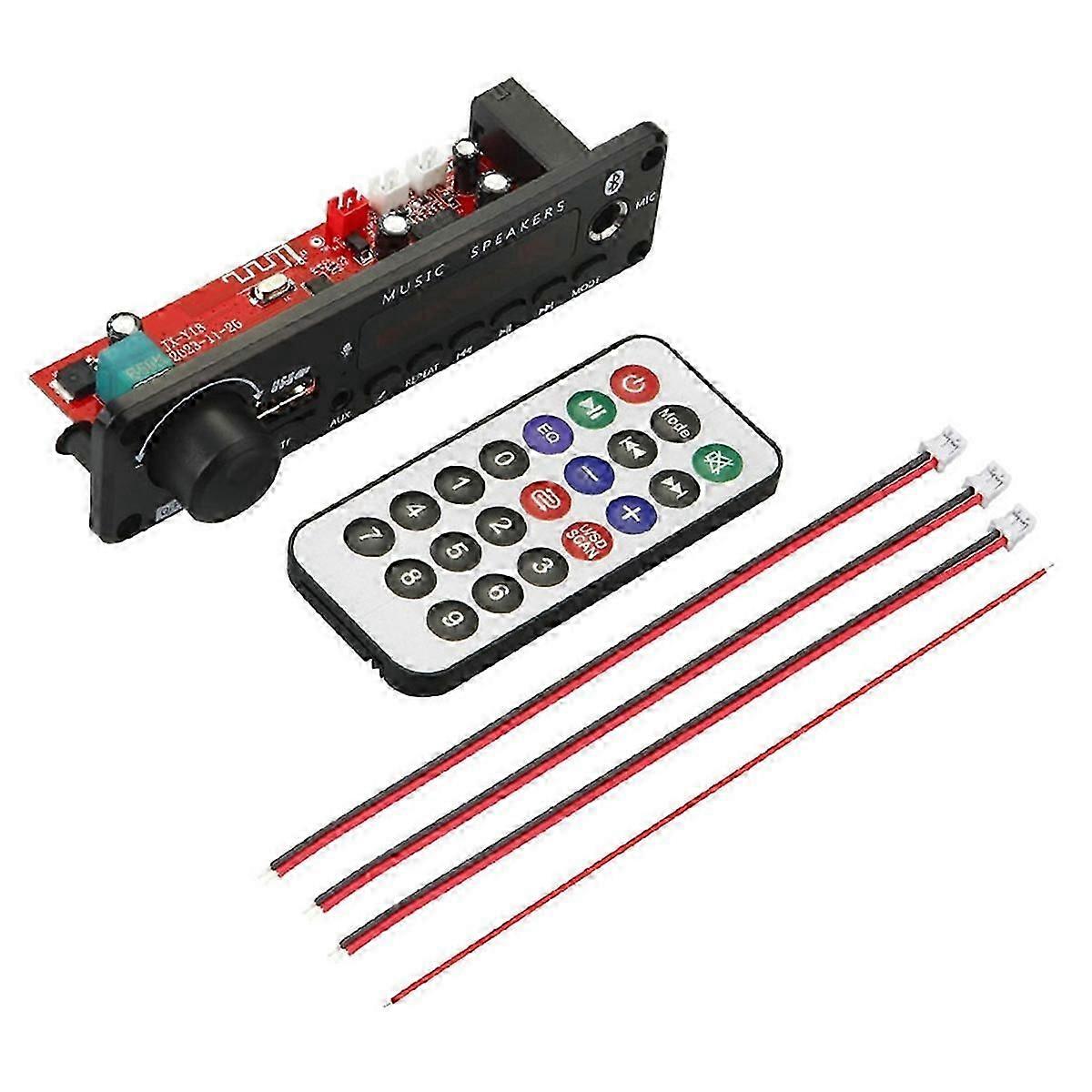 DC 12V 50W Amplifier Bluetooth 5.0 MP3 Player Decoder Board FM Radio TF USB 3.5mm AUX Module Bluetooth Receiver Car Kit