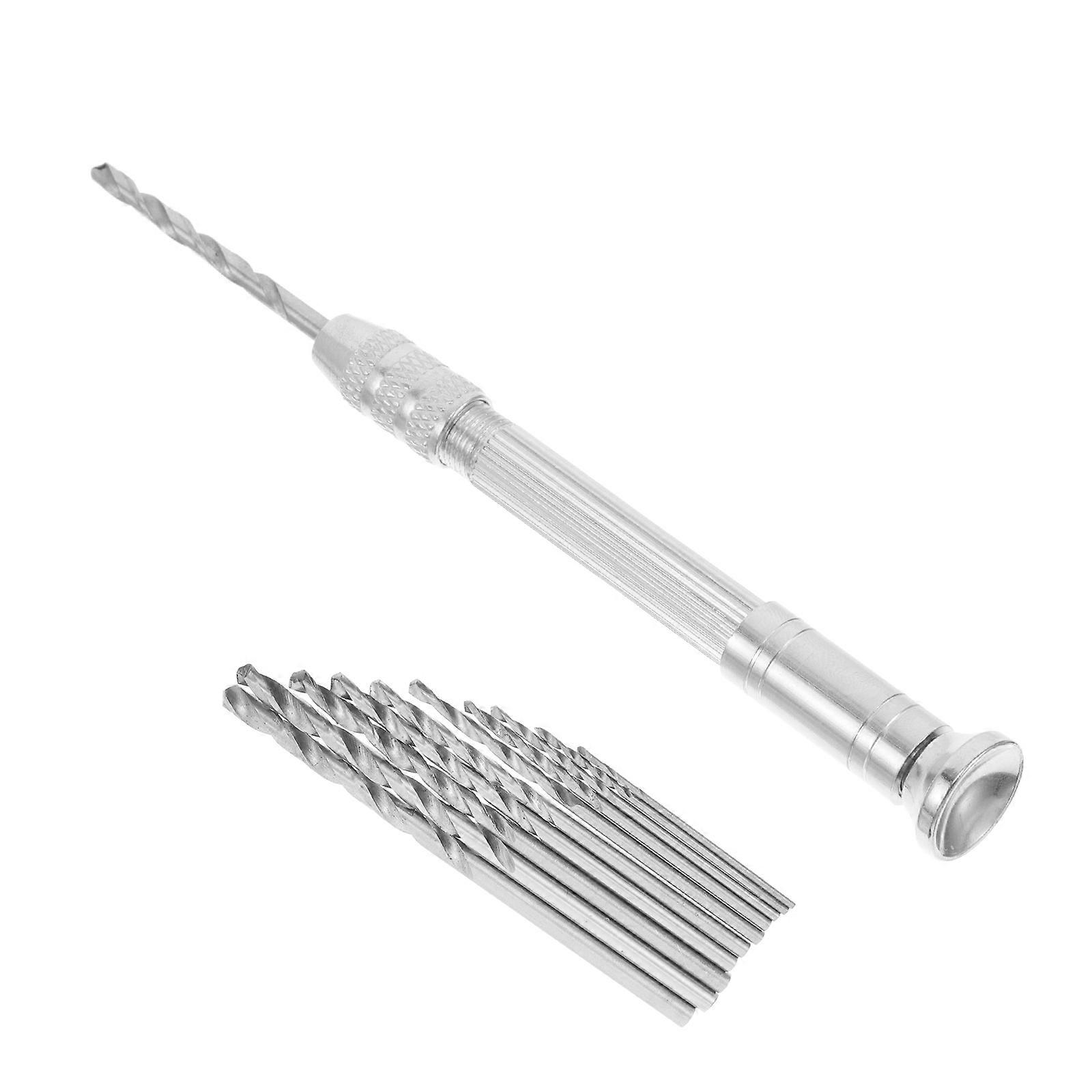 Alloy Professional Nail Drill for Piercing Charms 2Sets Silver Hand Drill