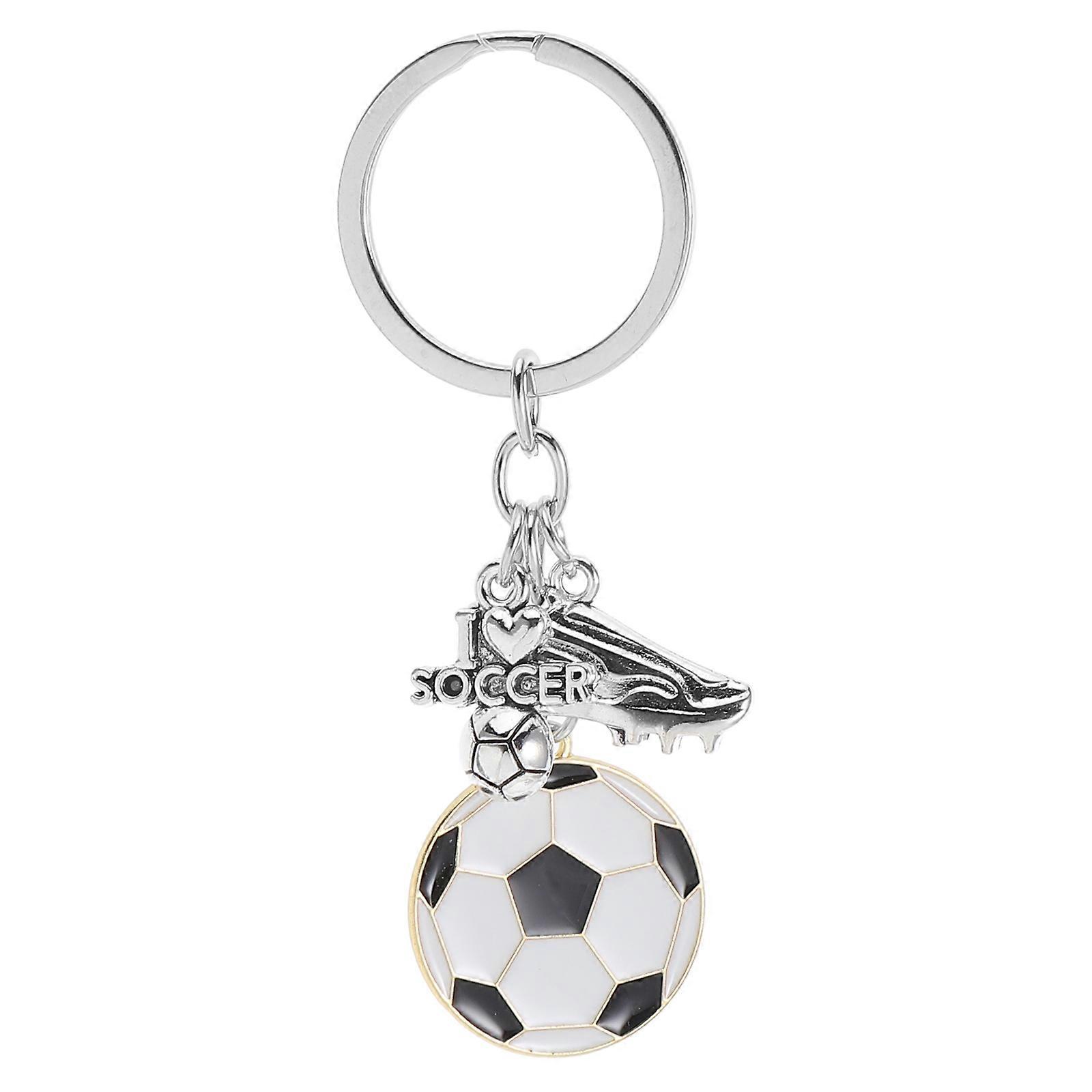 Soccer Keychains Sports Ball Keychains for School Carnival Reward White